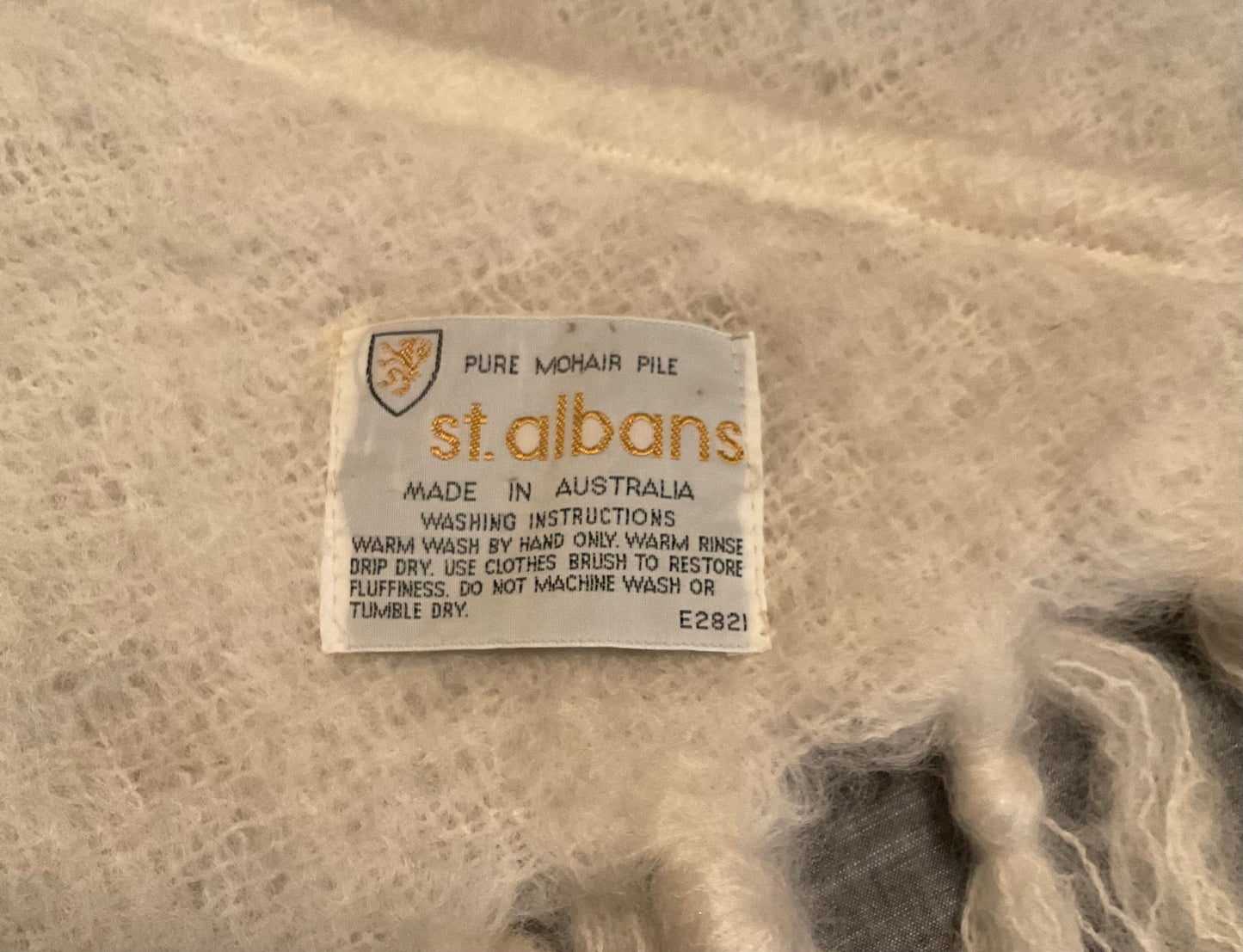 Vintage St. Albans Pure Mohair Shawl/Wrap made in Australia