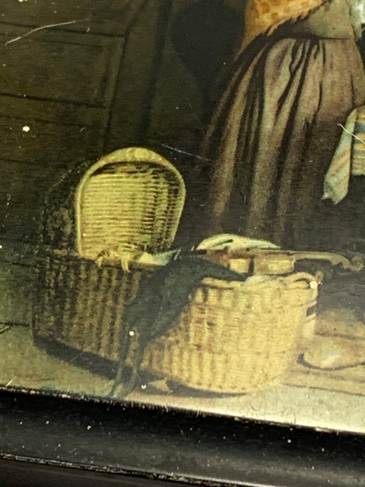 Antique Victorian Biscuit Tin — “The Draughts Players” after Joseph Clark