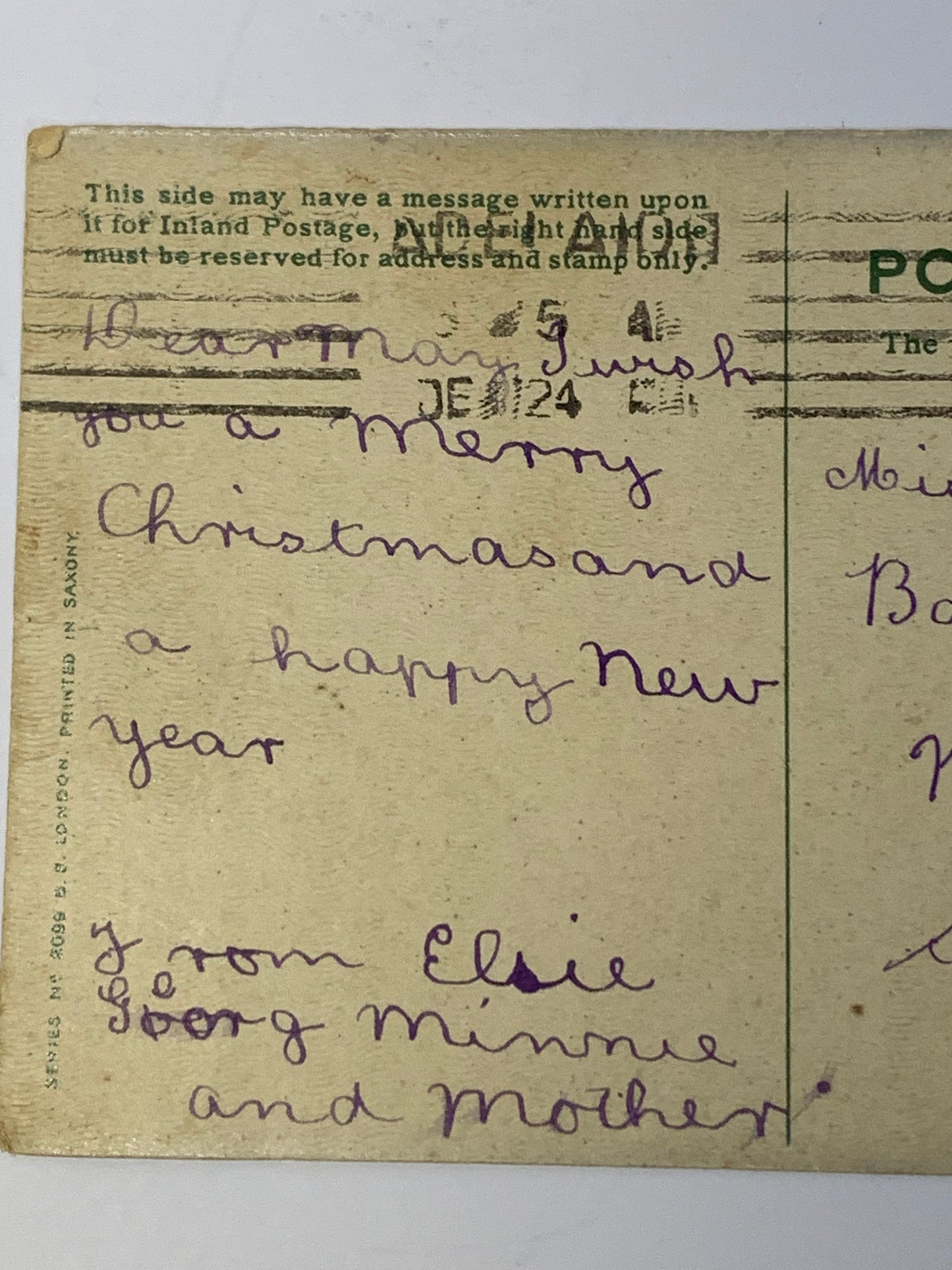 Vintage Christmas Postcard from early 1900s