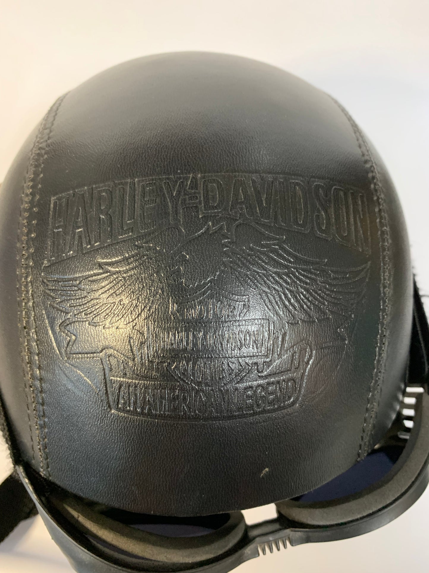 Vintage Costume Harley Davidson Helmet with Aviator Goggles