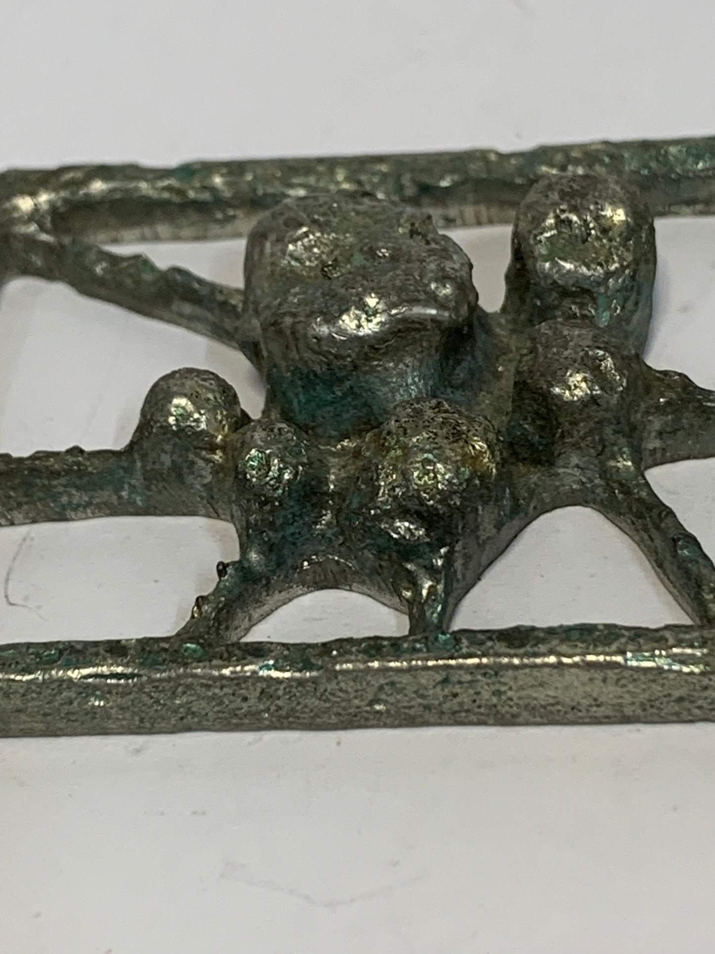 Vintage brutalist-style pewter pendant necklace by Poul Warmind, Denmark