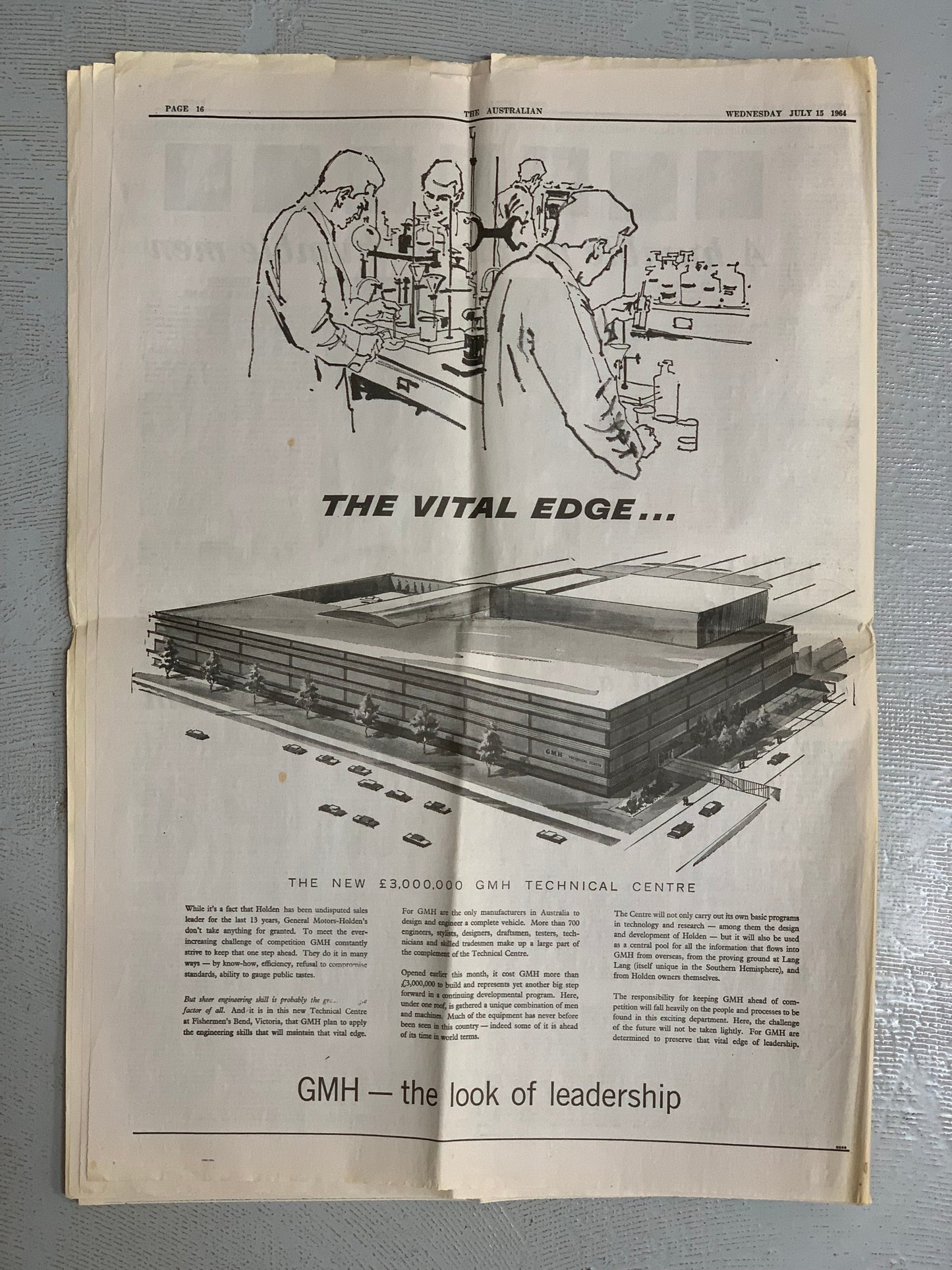 The Australian — Number One, Wednesday July 15, 1964. This is the very first edition of The Australian, founded by Rupert Murdoch as Australia’s first national daily newspaper (only the third national newspaper in the country’s history).