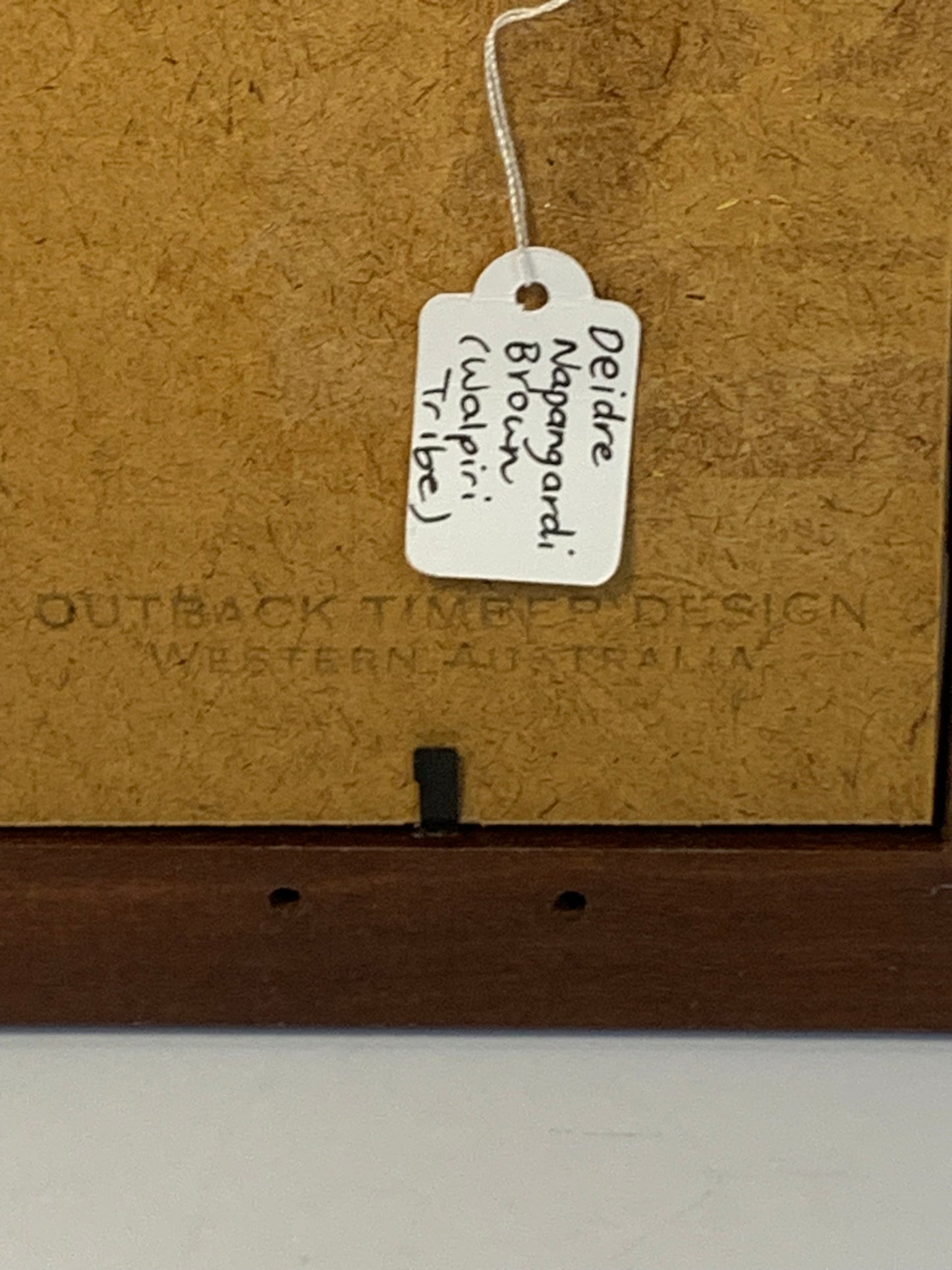 Original Aboriginal dot painting by Deidre Napangardi titled “Wanarri” (Bush Bean), created in January 2000