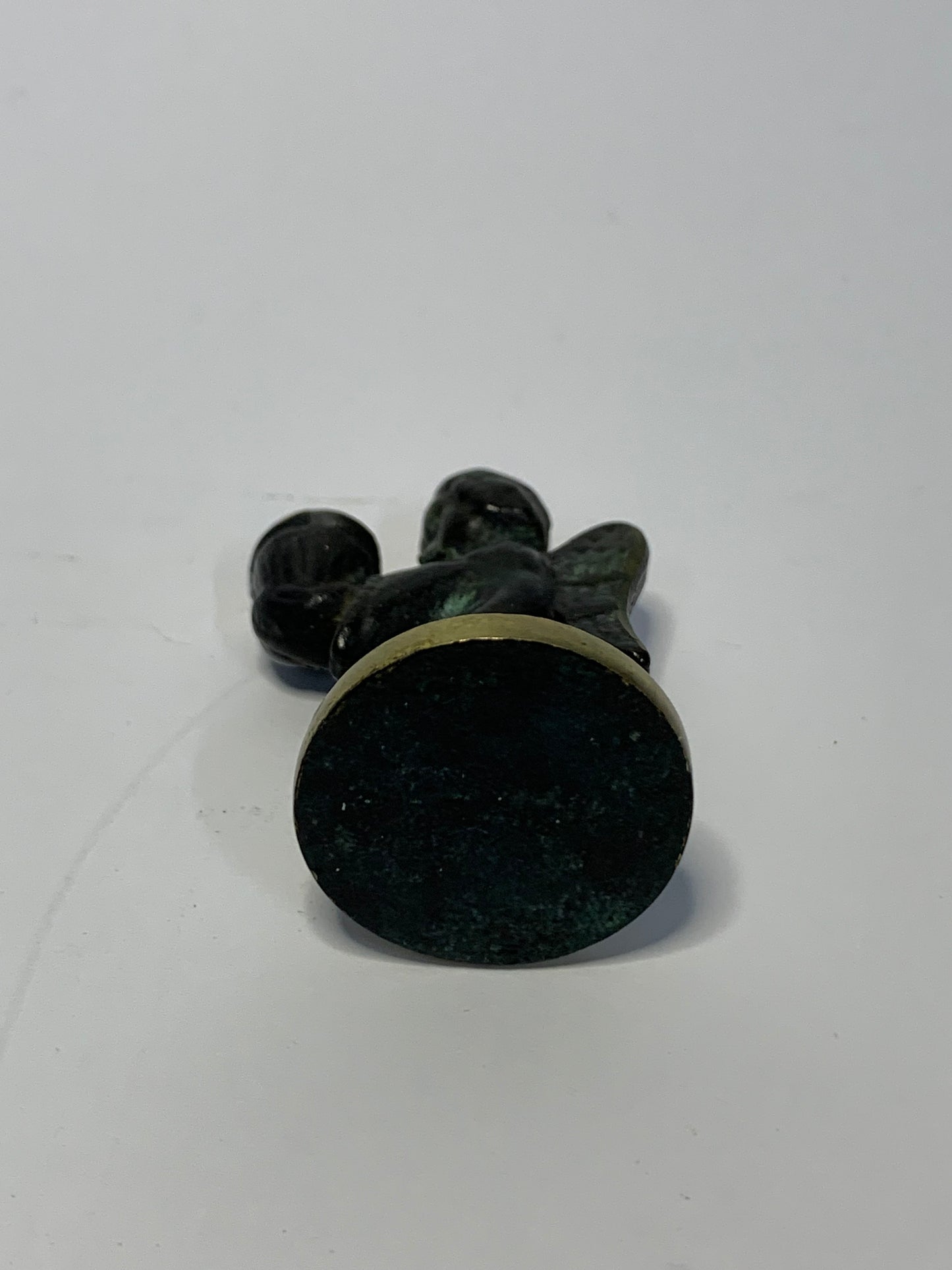 Vintage Walter Bosse blackened brass angel candle holder