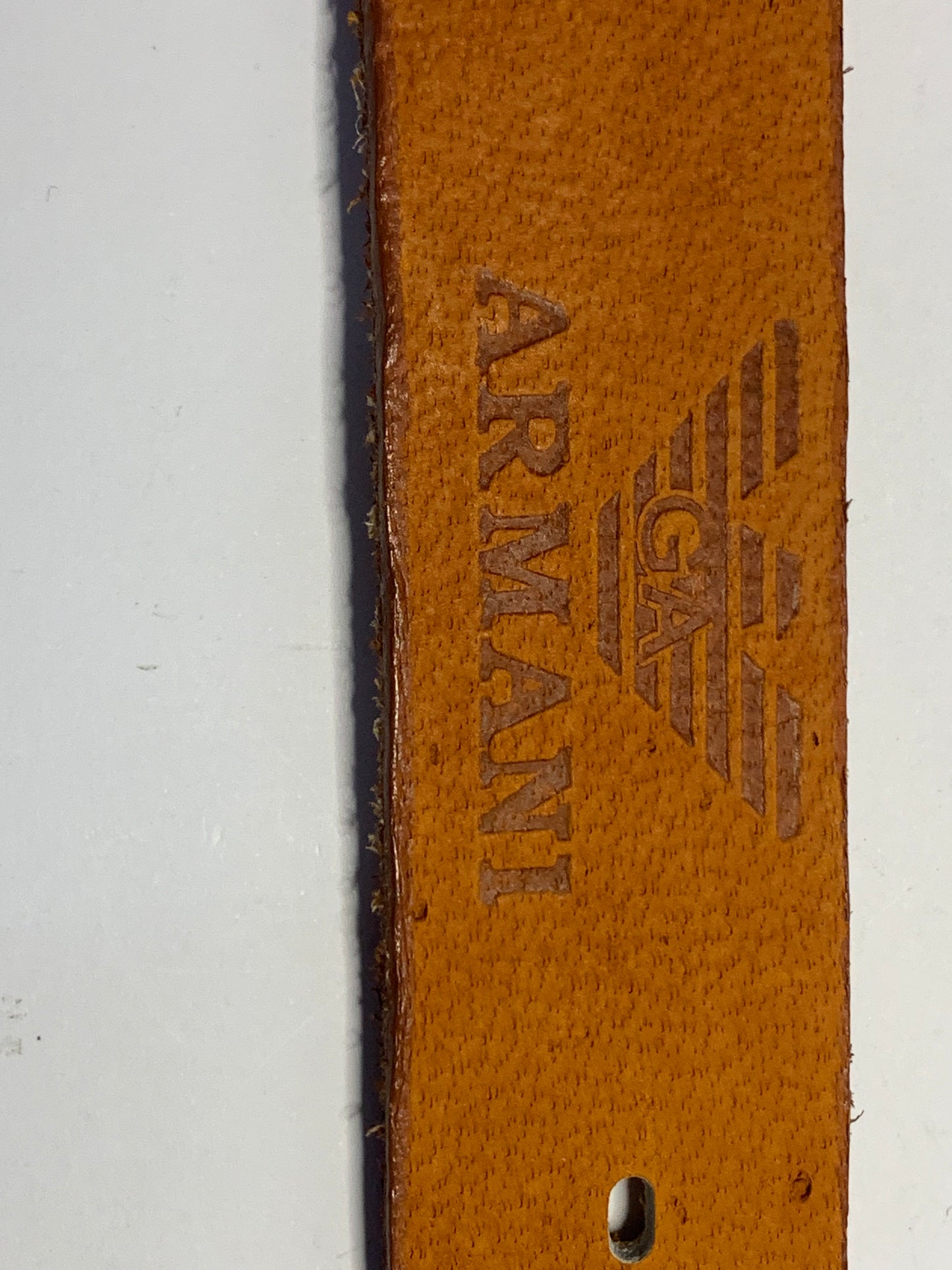 Vintage Italian Armani Tan Brown Leather Belt