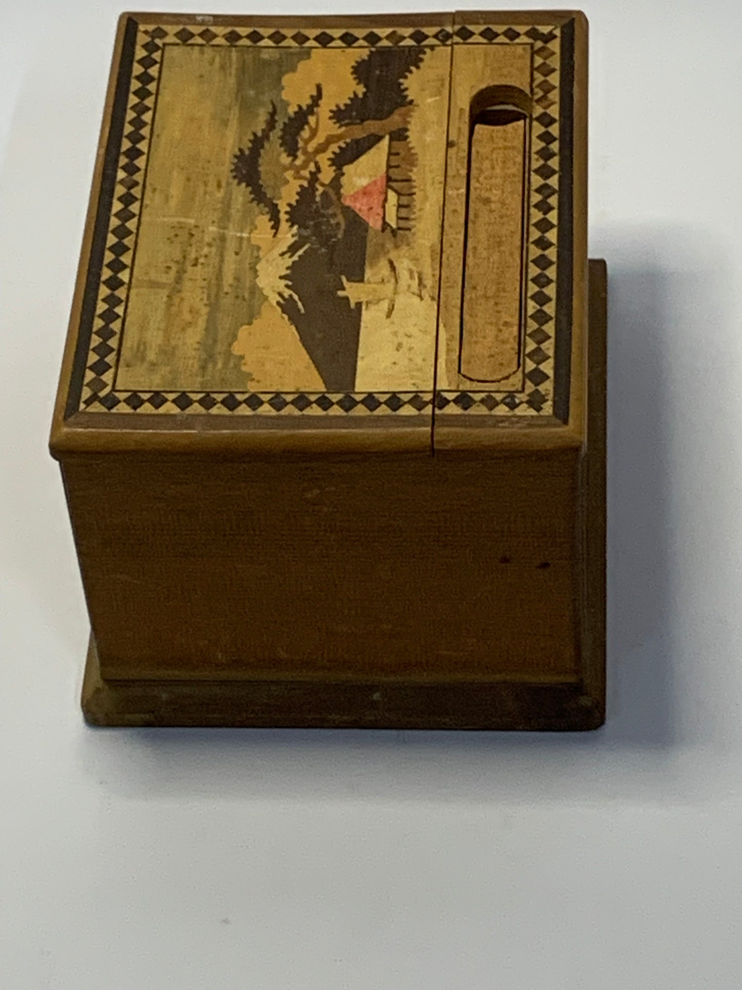 Japanese Marquetry Cigarette Dispenser