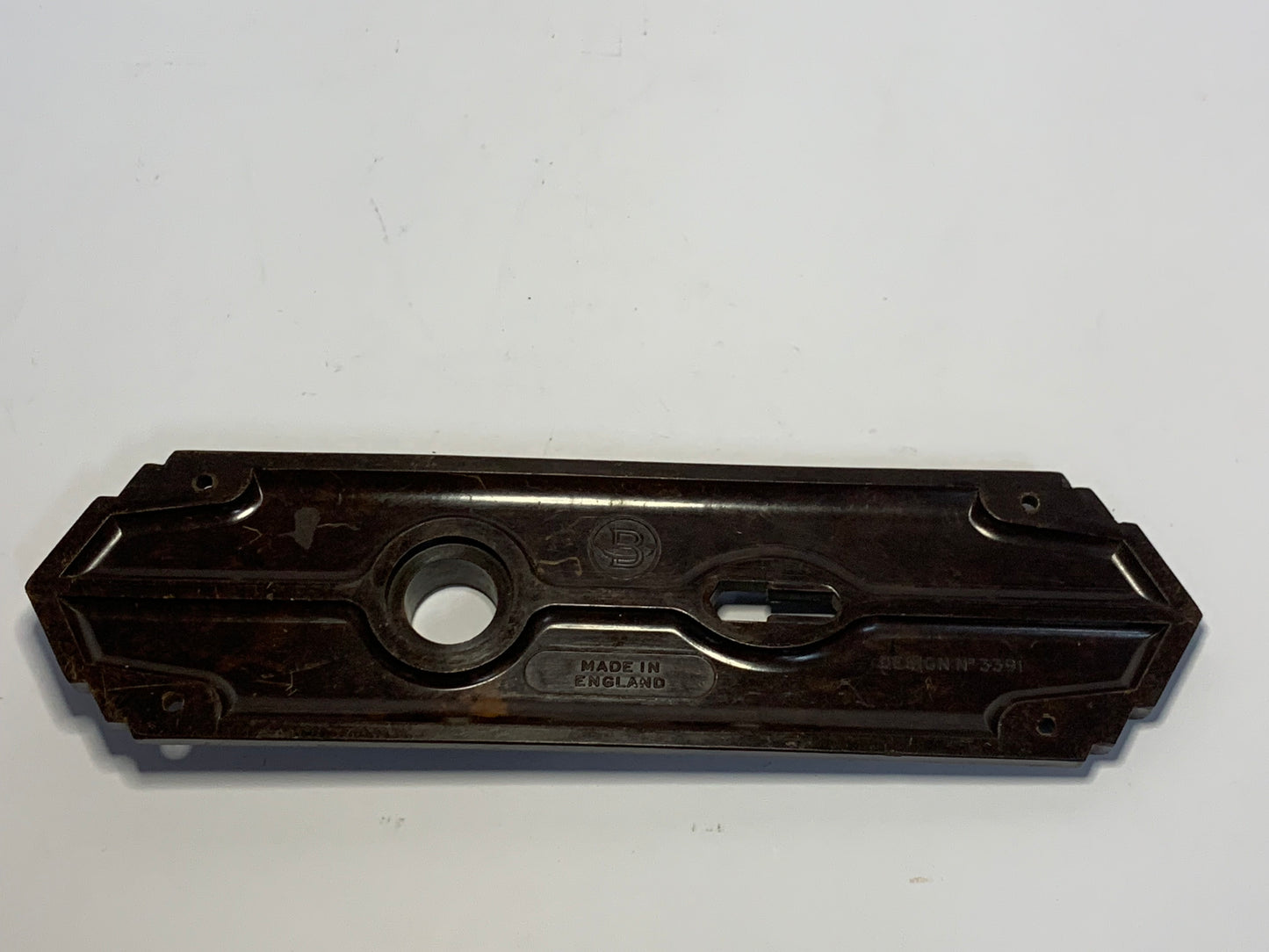 Authentic Vintage Bakelite Door Plate/Escutcheon - Made by Brolite in England