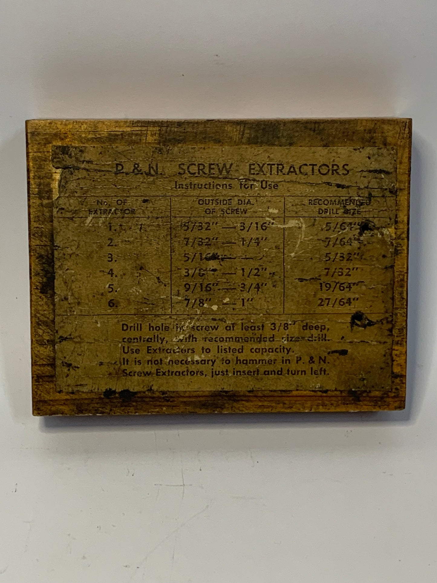 Vintage Patience & Nicholson Screw Extractor Set in Timber Case