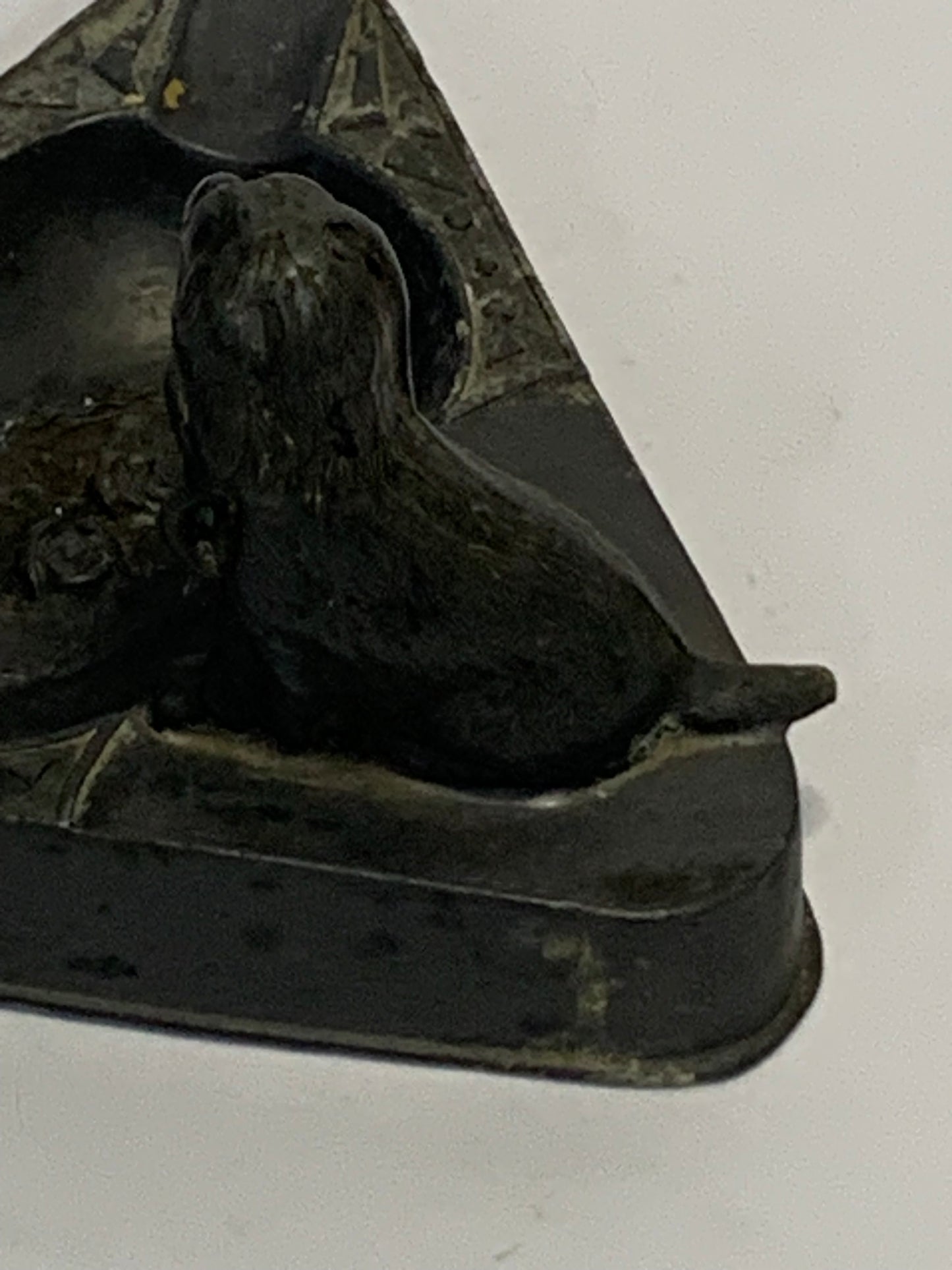 Vintage Spelter Dog Ashtray