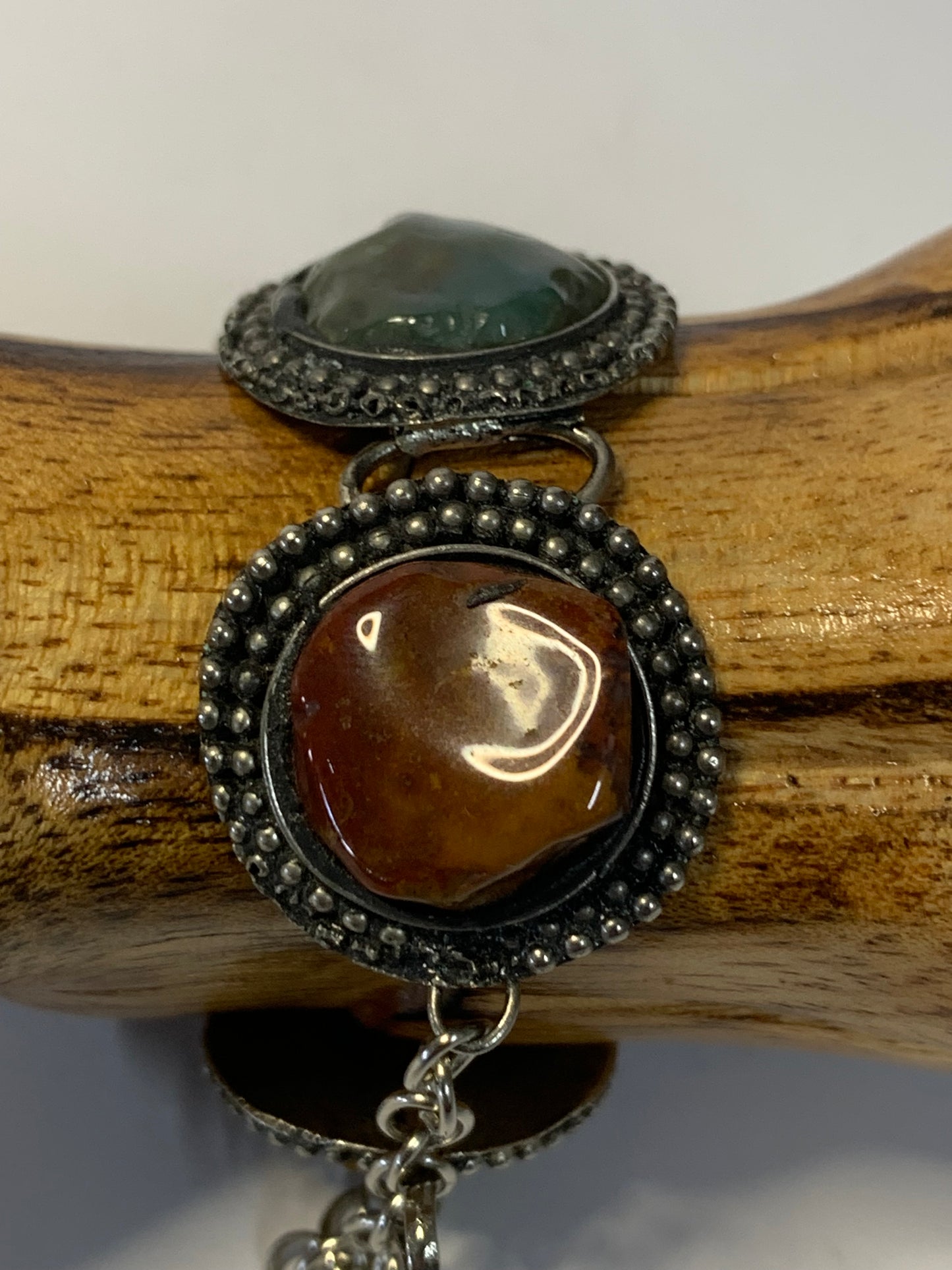 Vintage Bohemian style bracelet featuring semi precious stones