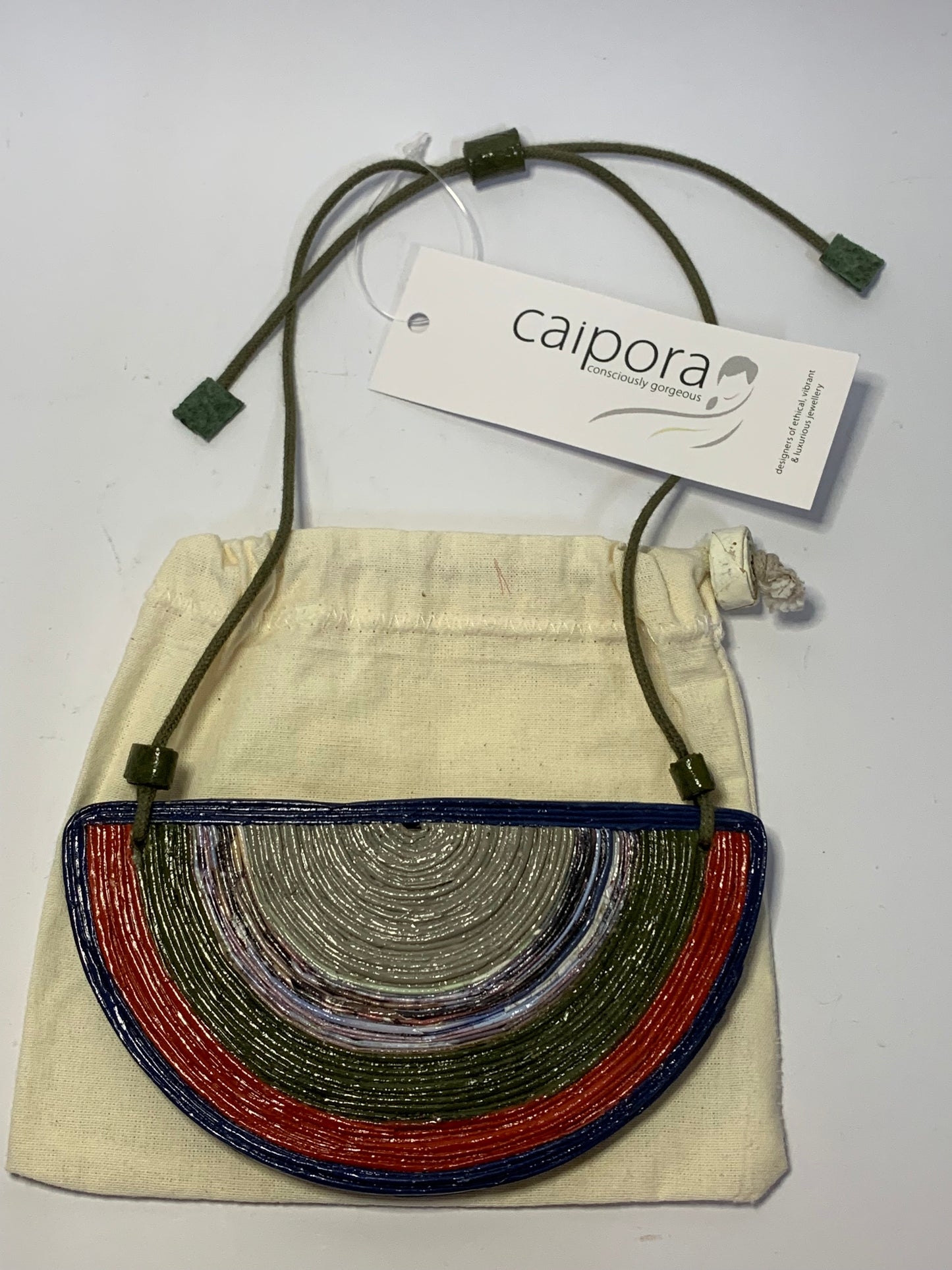 Caipora ethical upcycled necklace - BNWT and original bag