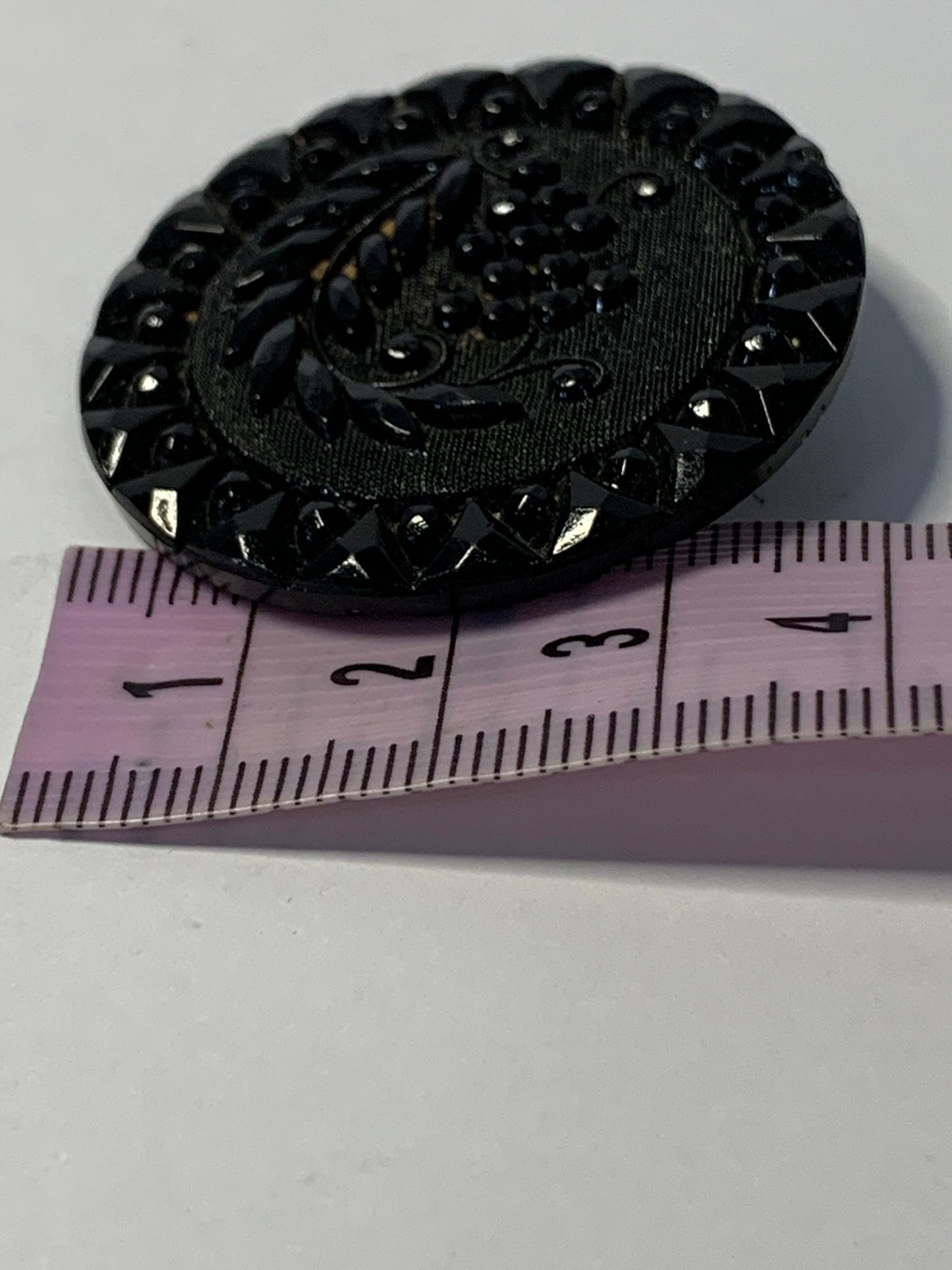 Early 20th Century Glass Mourning Button