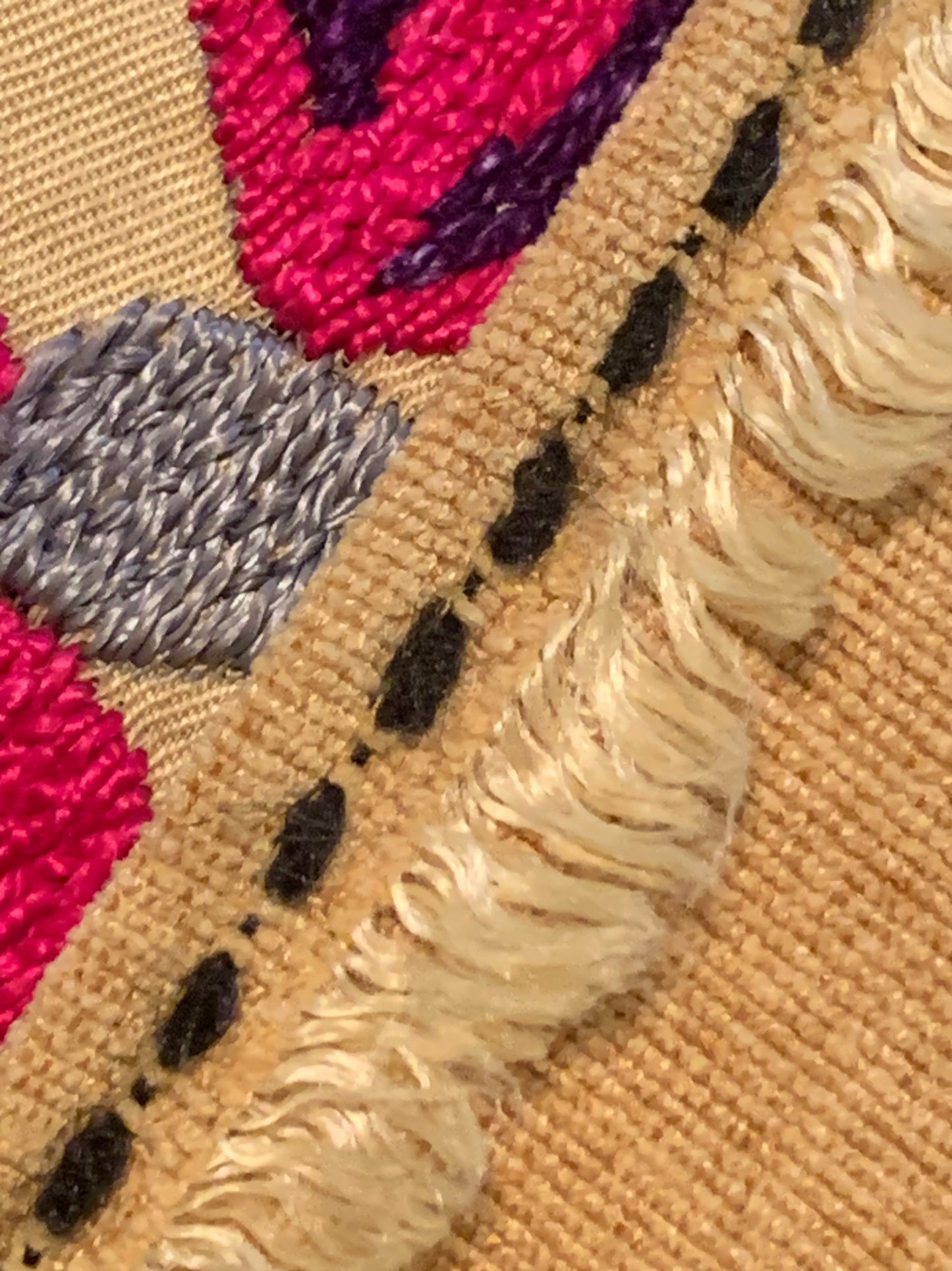 Vintage Suzani Textile featuring hand embroidery