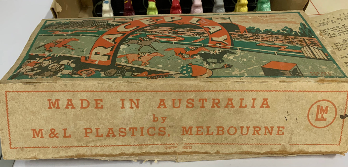 Vintage Race-Play Horse Racing Game by M&L Plastics