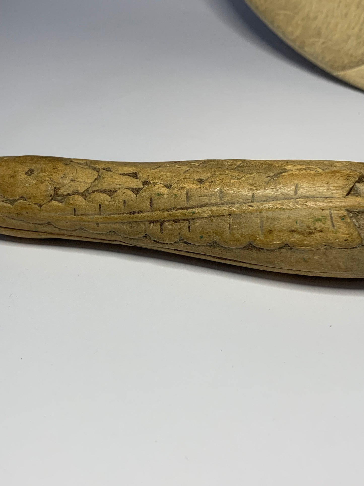 Vintage round wooden Bread Board with matching Bread Knife