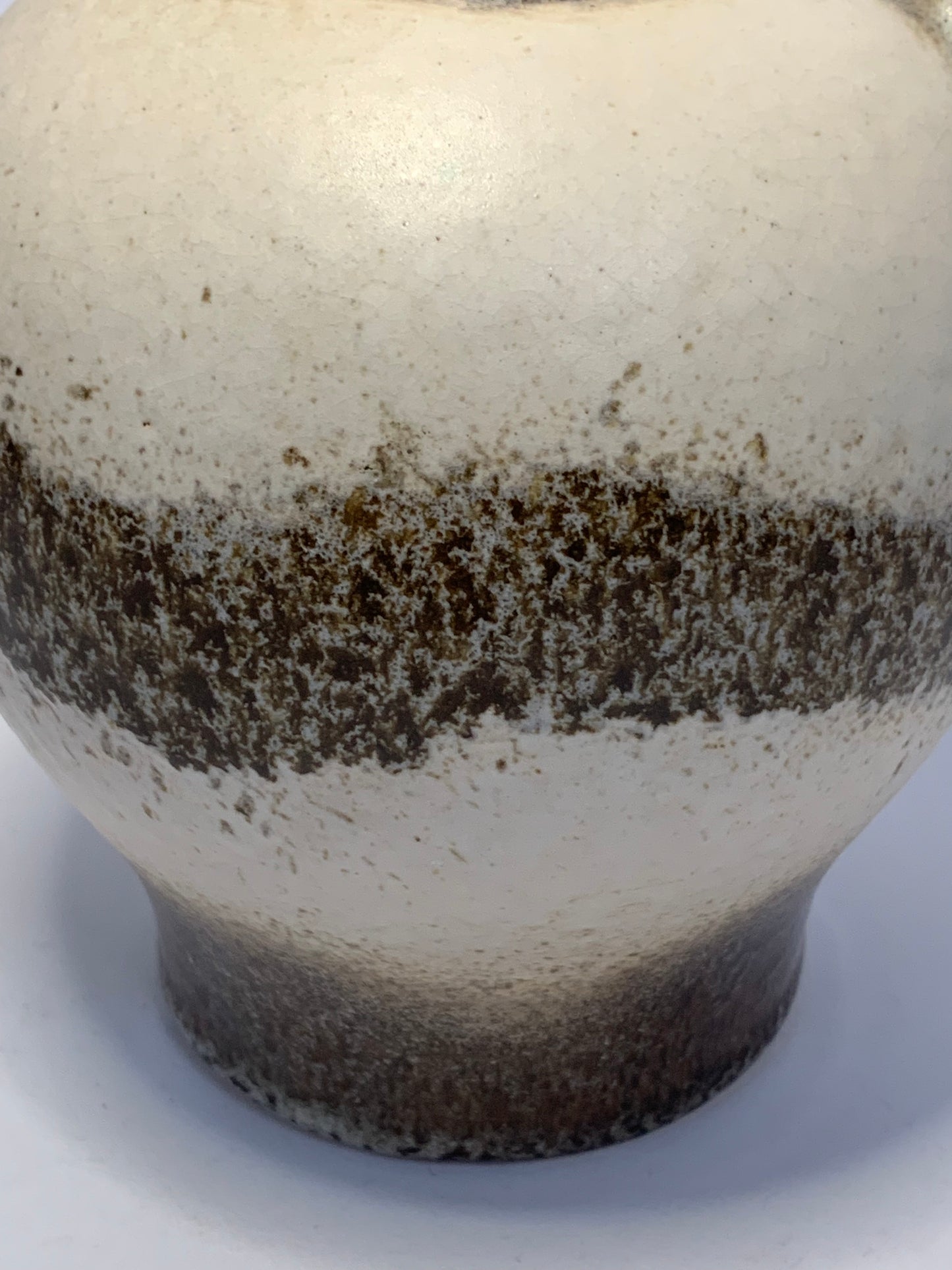 Vintage West German pottery vase/pitcher with distinctive ribbed neck design