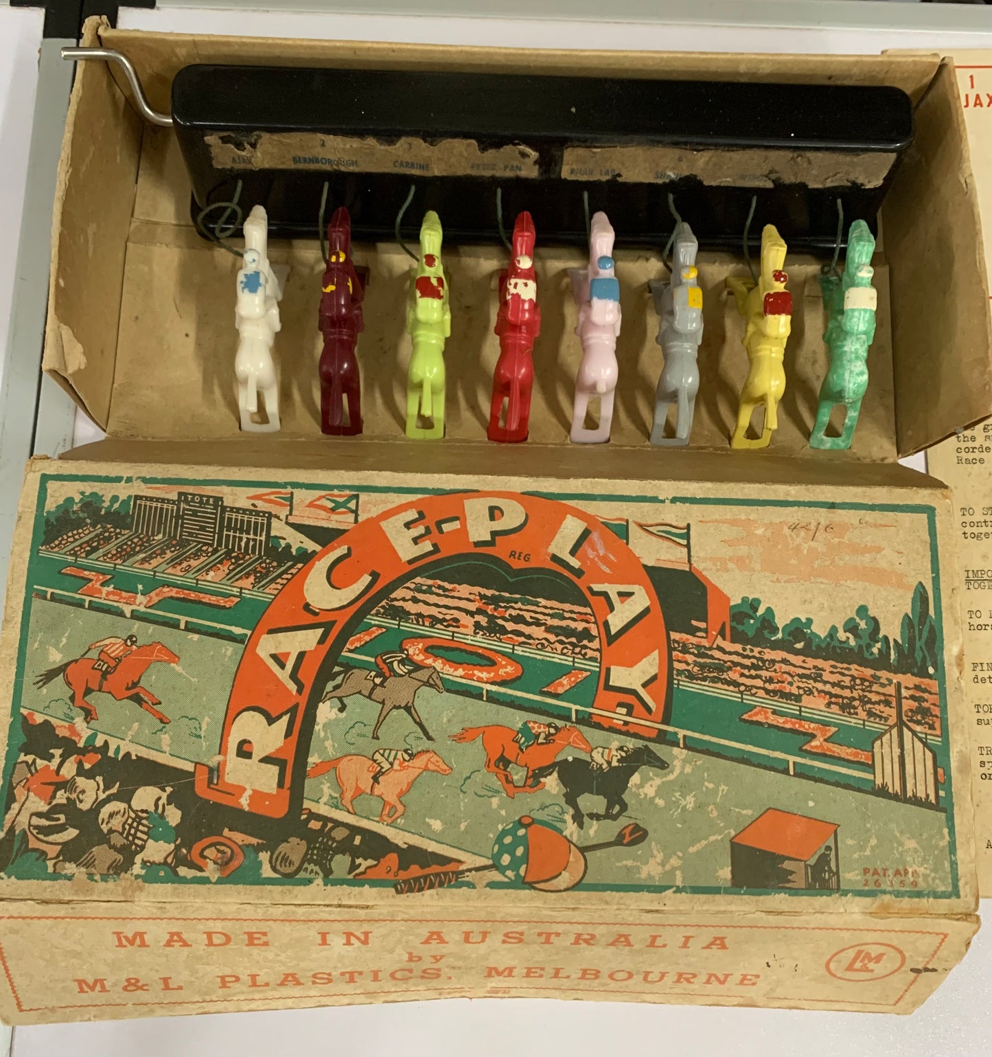 Vintage Race-Play Horse Racing Game by M&L Plastics