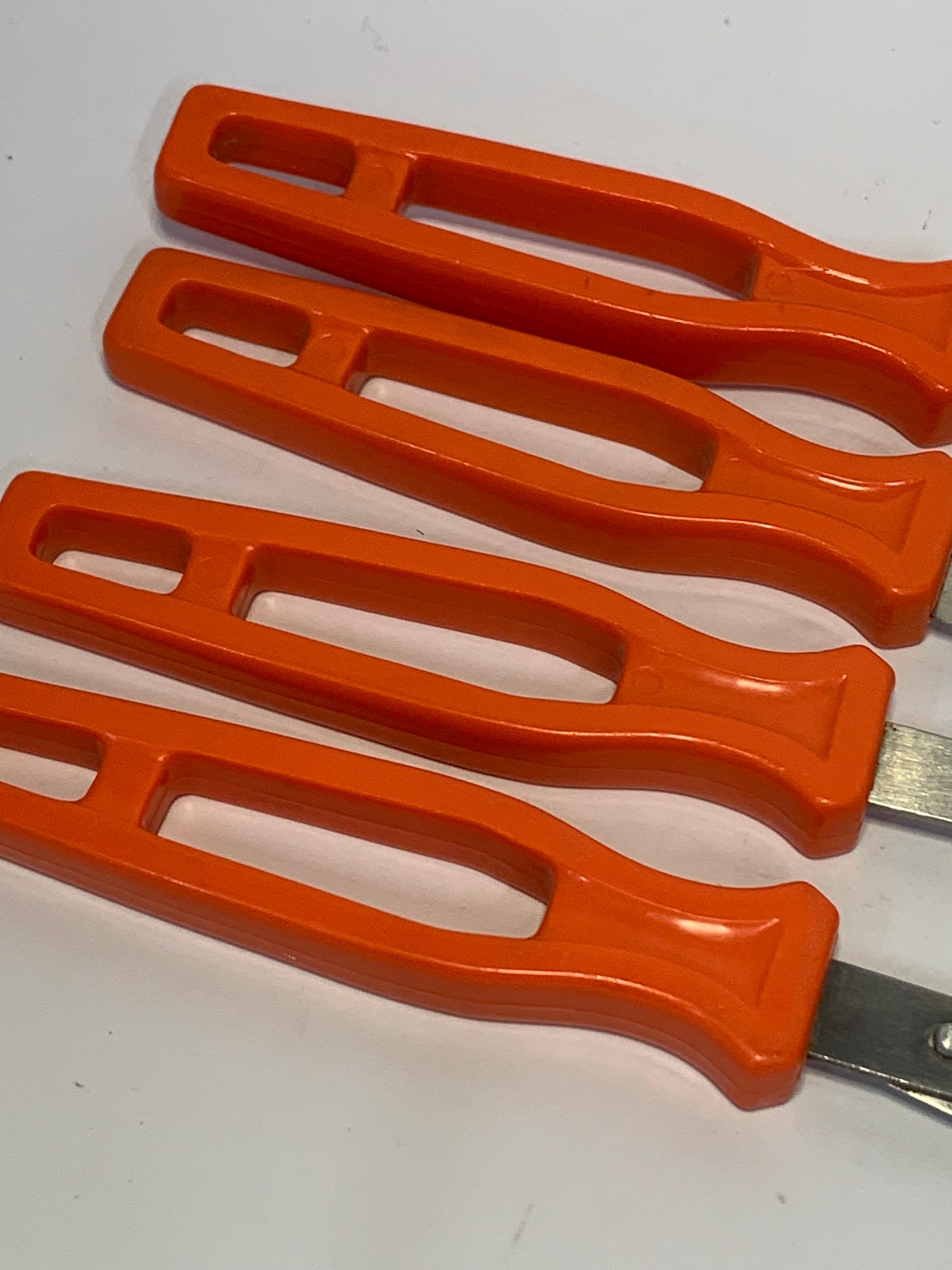 Vintage Kitchen Utensil Set with bright orange handles