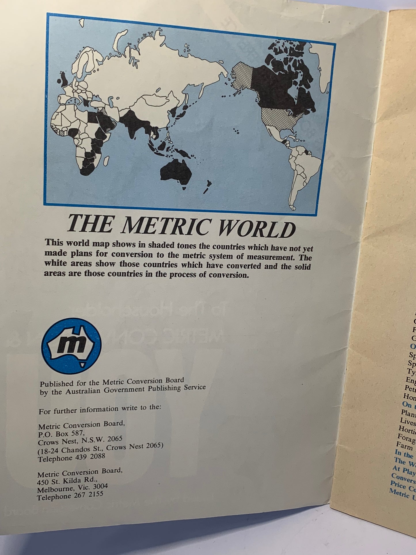 Vintage Australian government educational booklet “Metric Conversion & You”