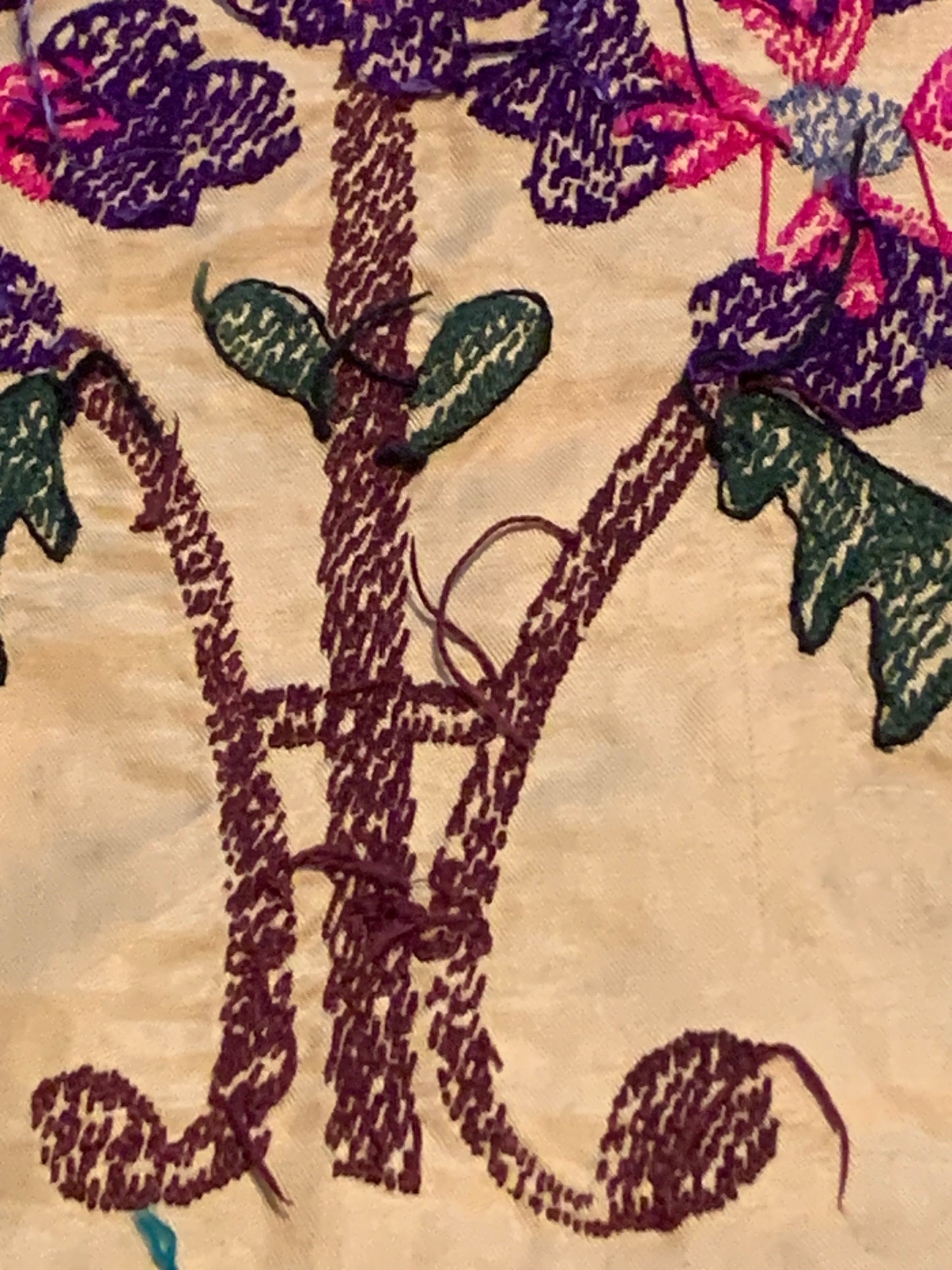 Vintage Suzani Textile featuring hand embroidery