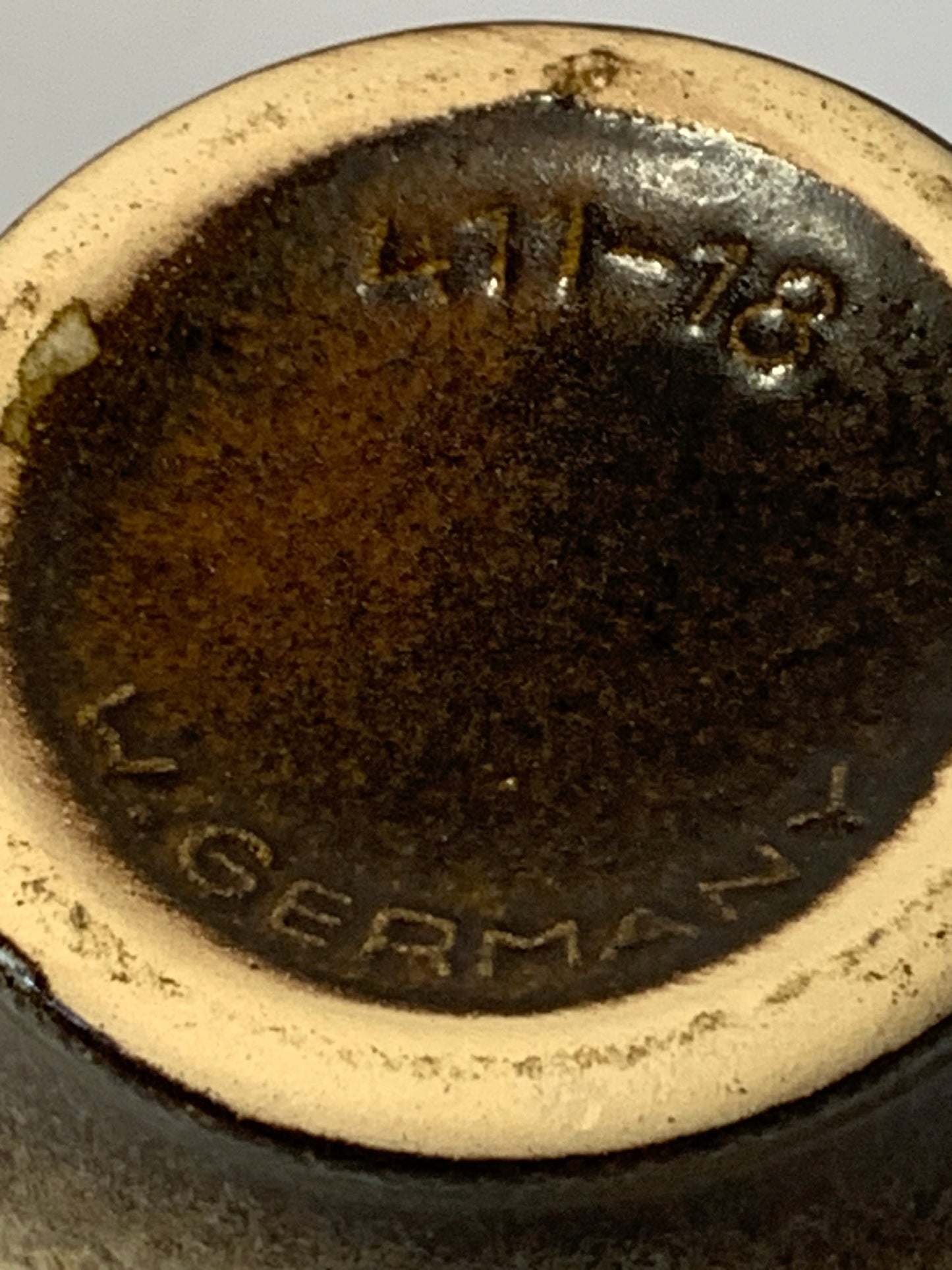 Vintage West German pottery vase/pitcher with distinctive ribbed neck design