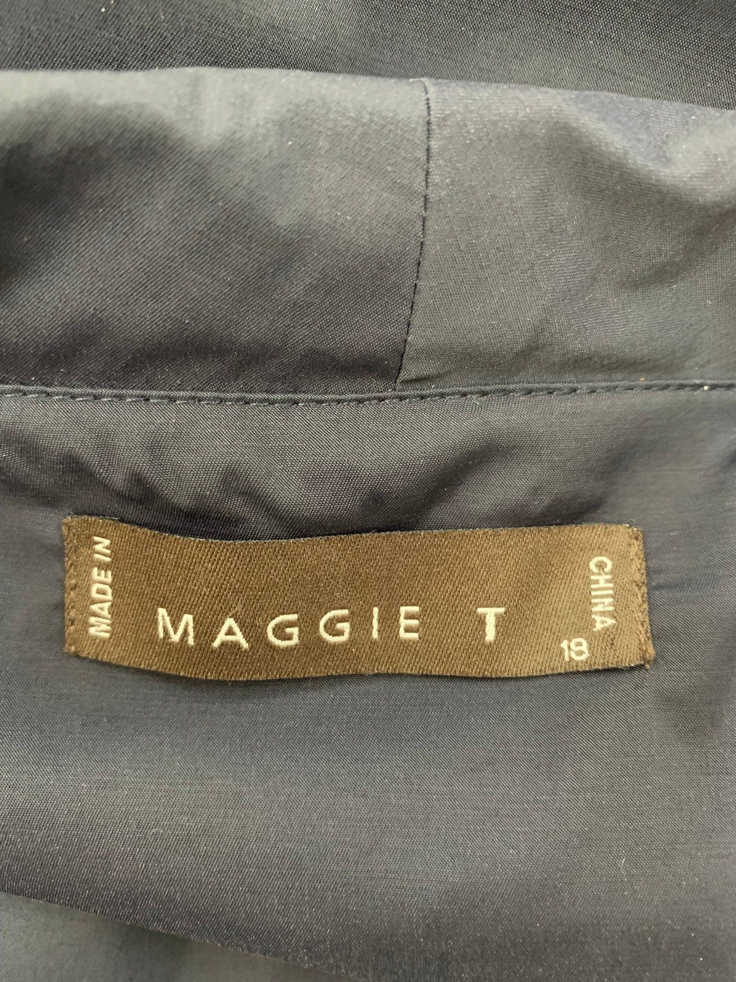 Maggie T Navy Blue Zip front Jacket - Size 18
