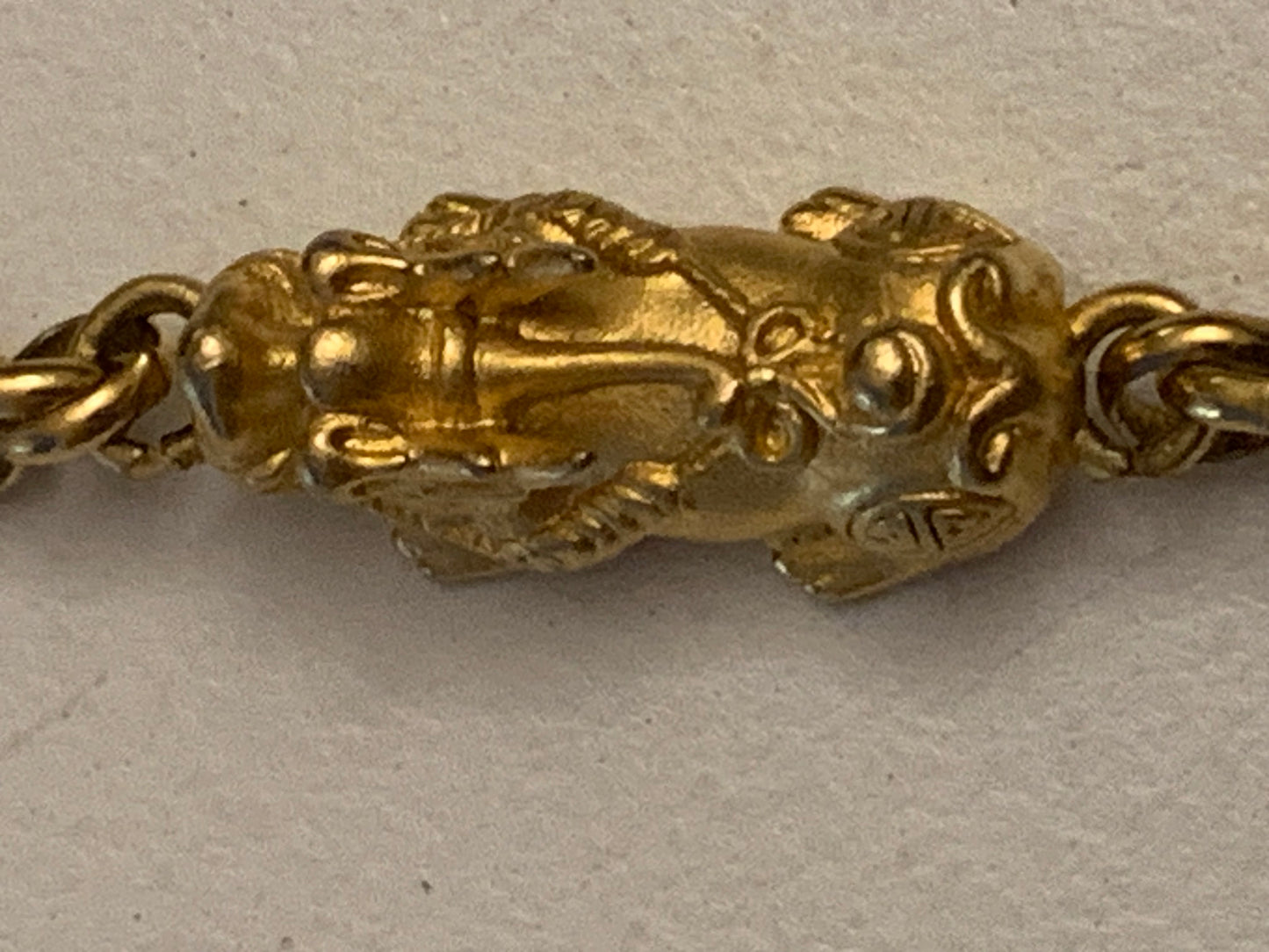Chinese Dragon Bracelet- Gold tone metal
