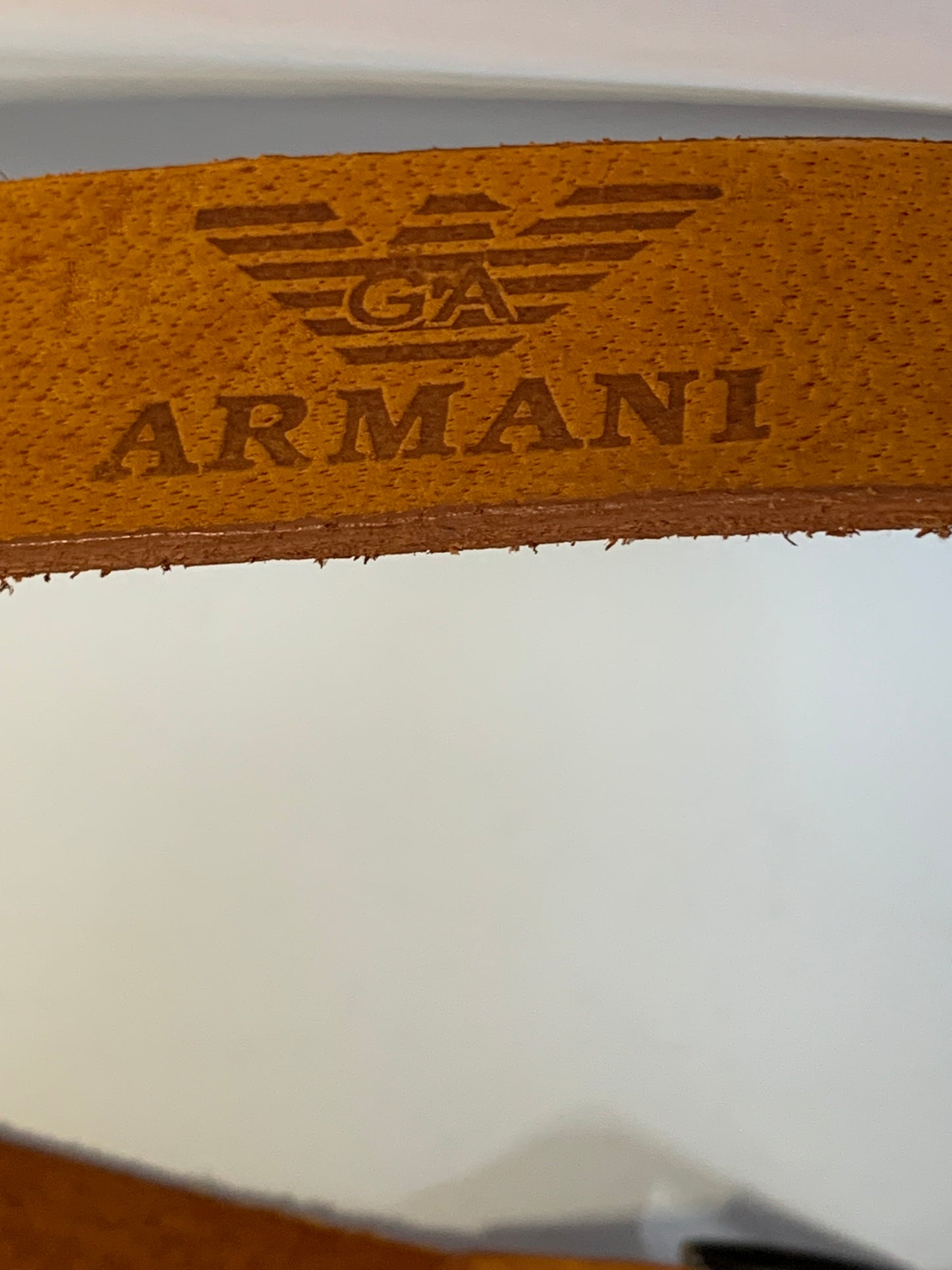 Vintage Italian Armani Tan Brown Leather Belt