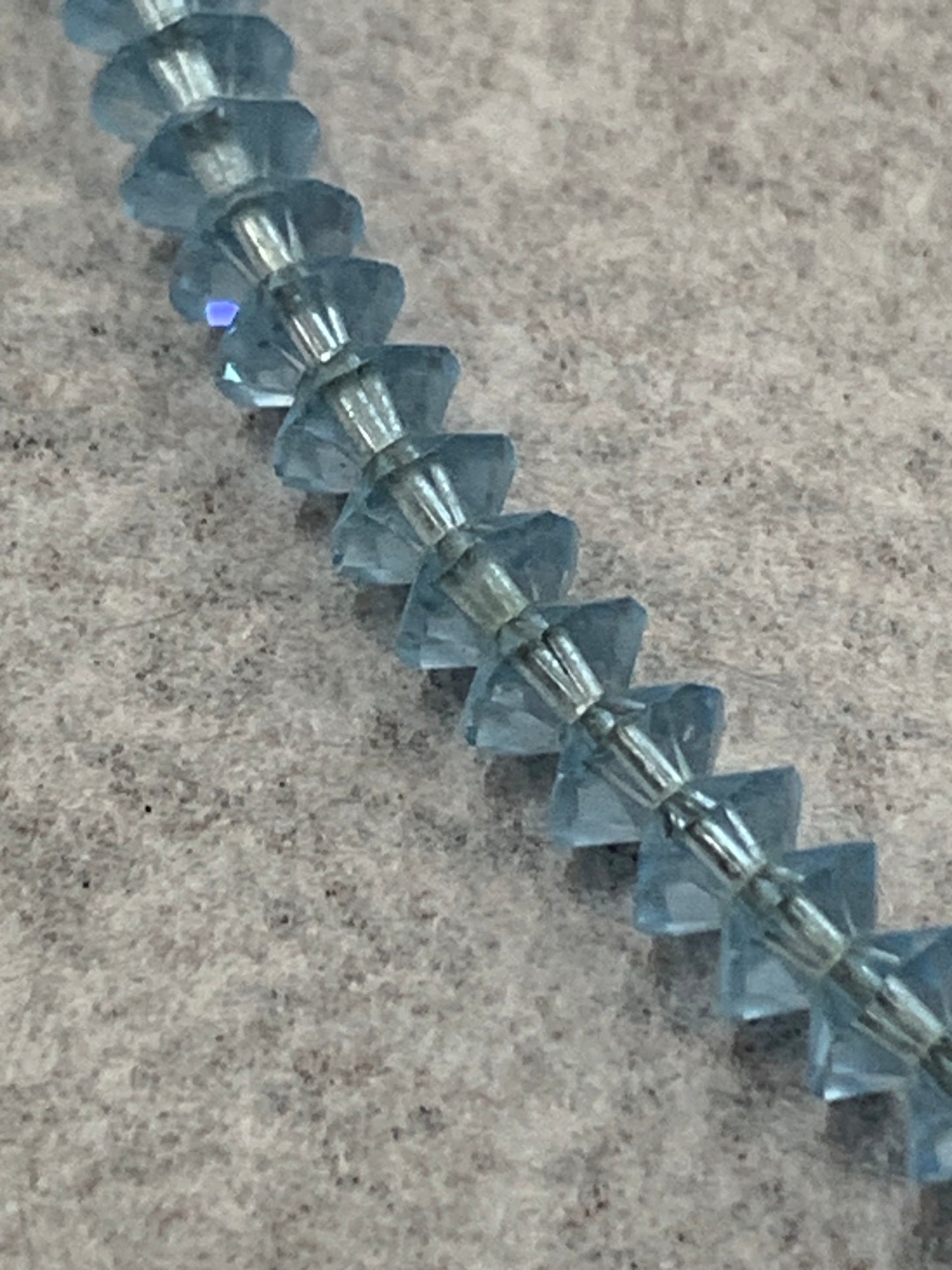 Vintage 1960s light blue Murano glass bead necklace