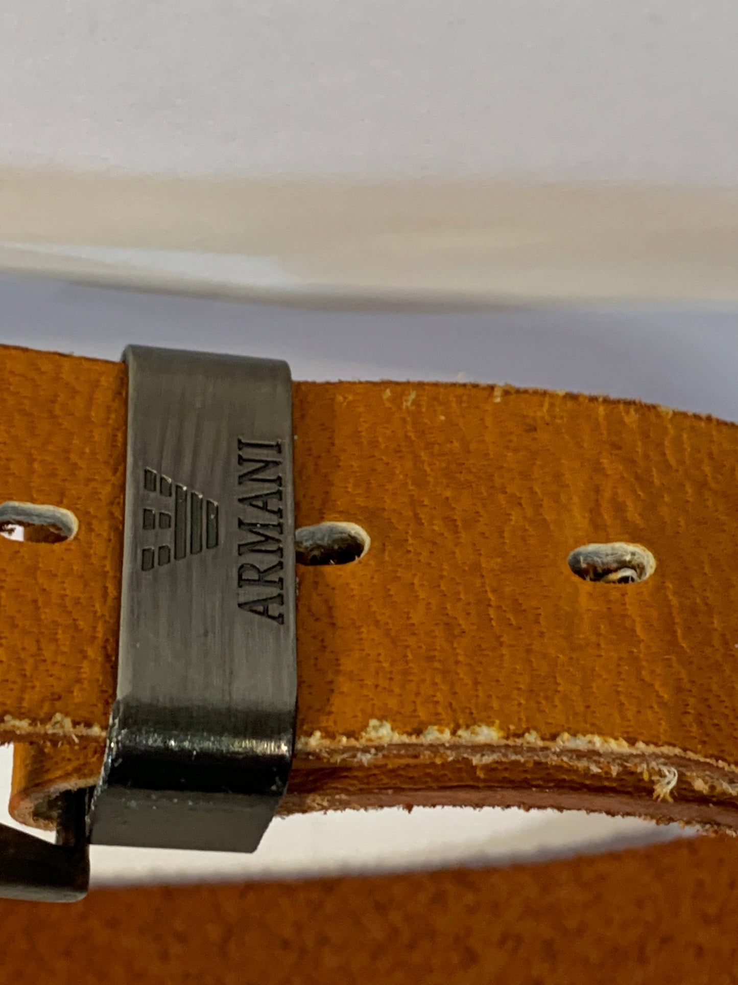 Vintage Italian Armani Tan Brown Leather Belt