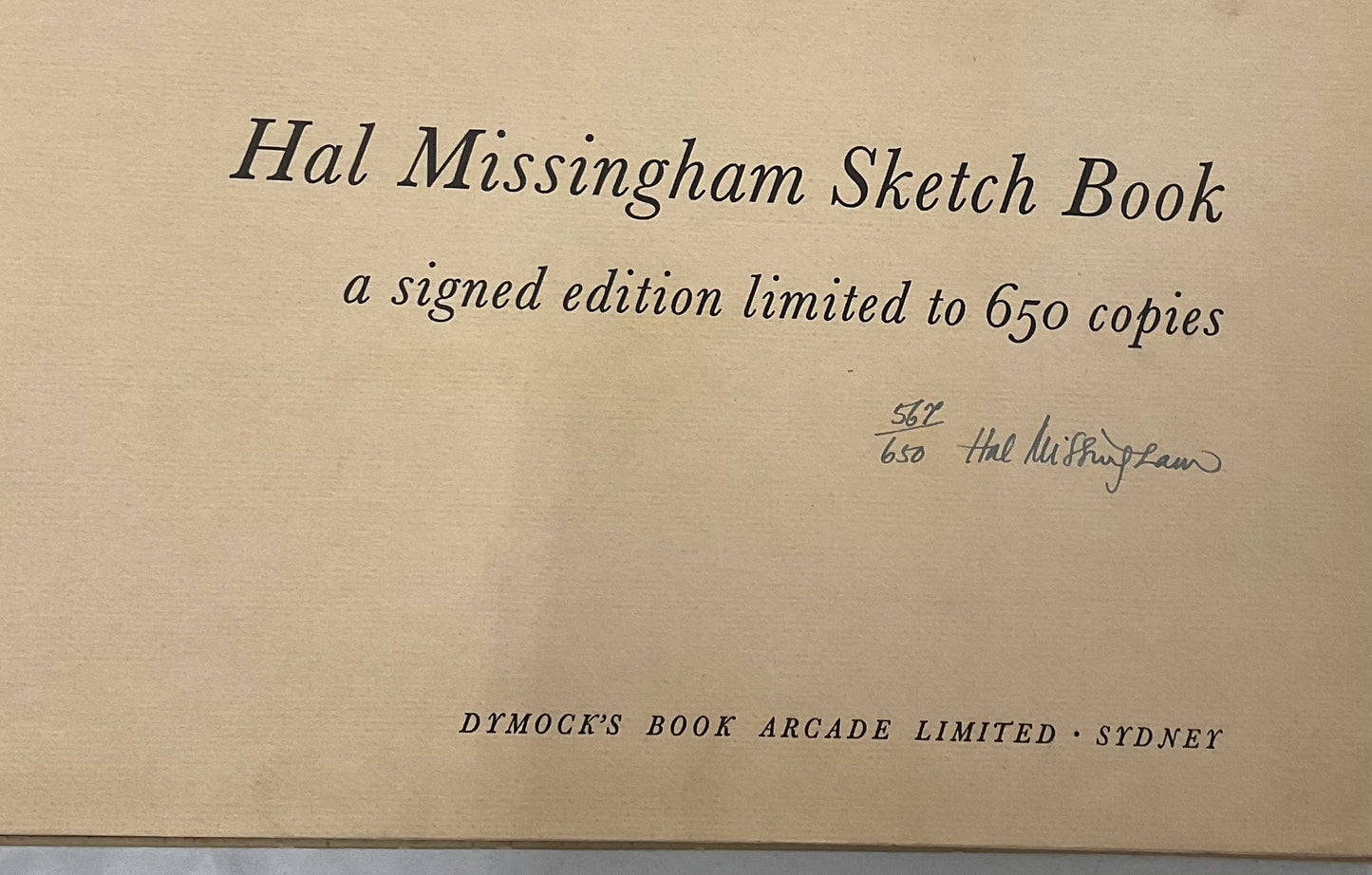 Hal Missingham – Sketch Book (1954, Signed Limited Edition, No. 587/650)