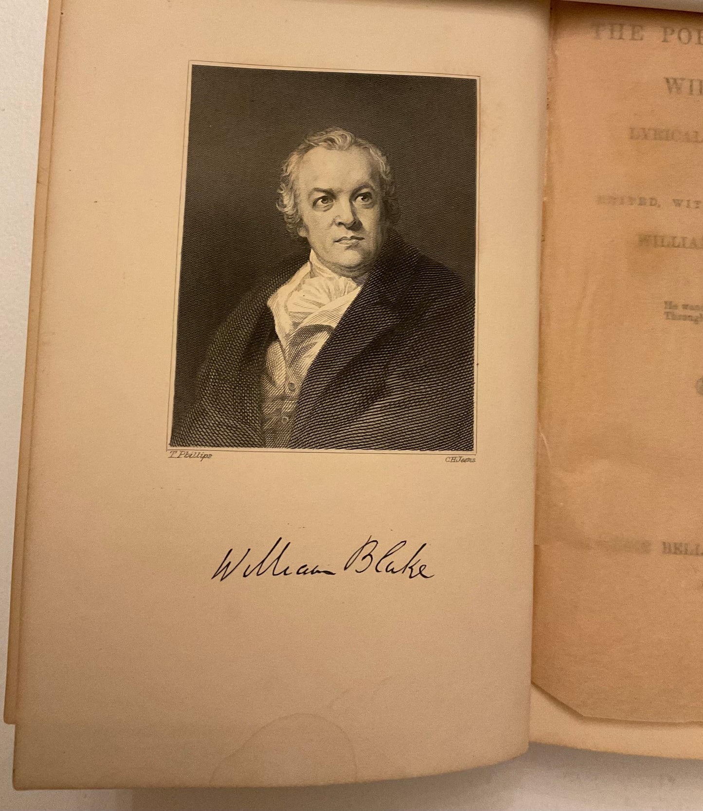 Antique copy of The Poetical Works of William Blake: Lyrical and Miscellaneous, edited by William Michael Rossetti