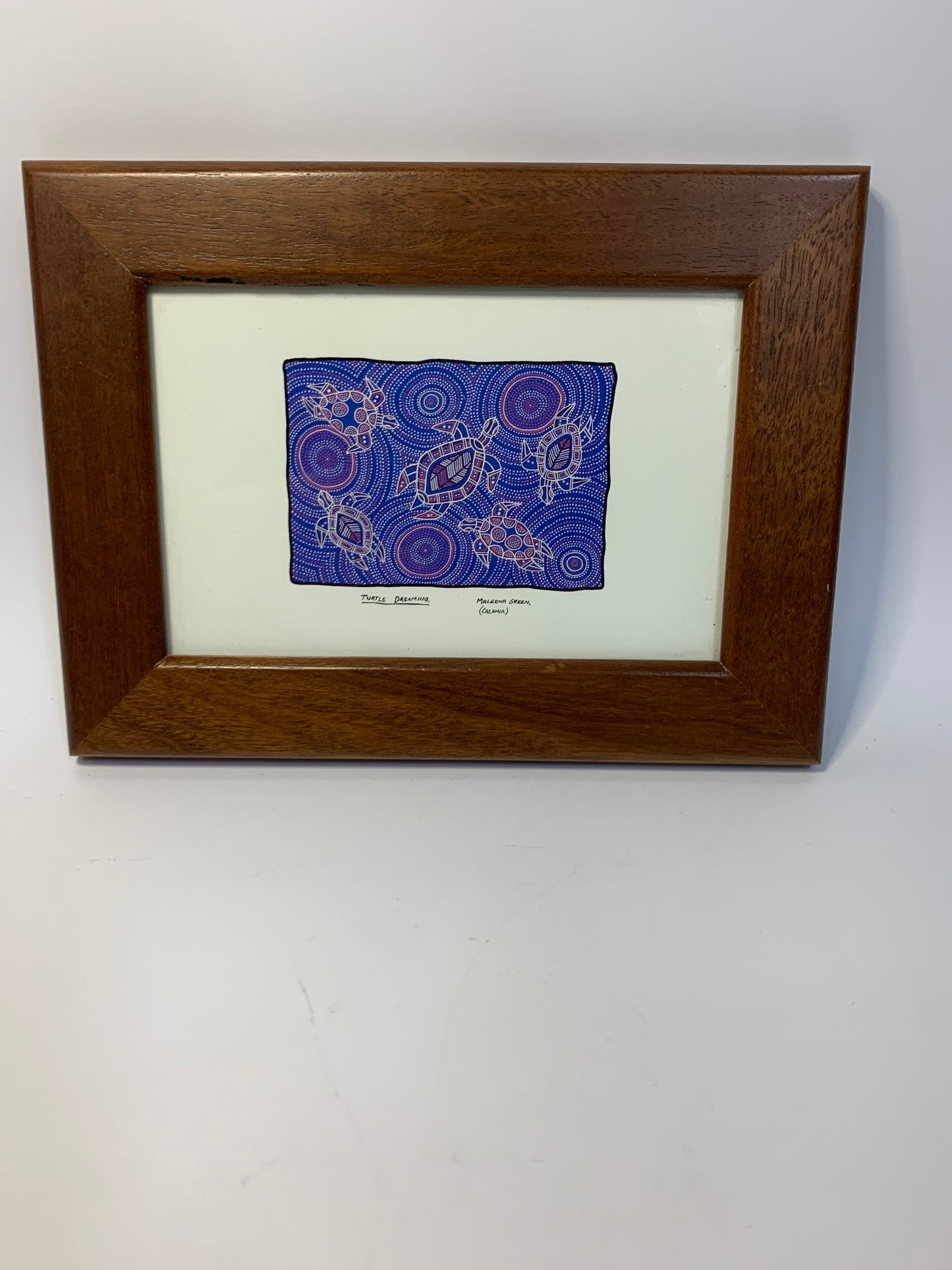 Original Aboriginal dot painting titled “Turtle Dreaming” by Maleena Skeen (Calamia)