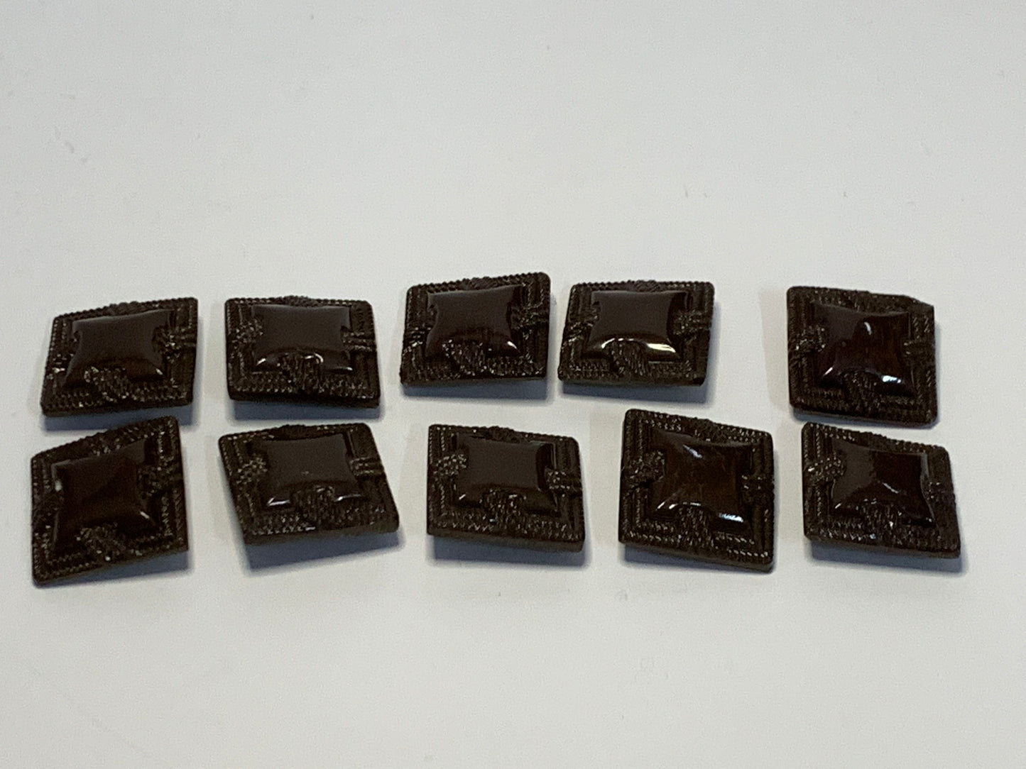 Vintage 1940s Brown Glass Buttons set of 10