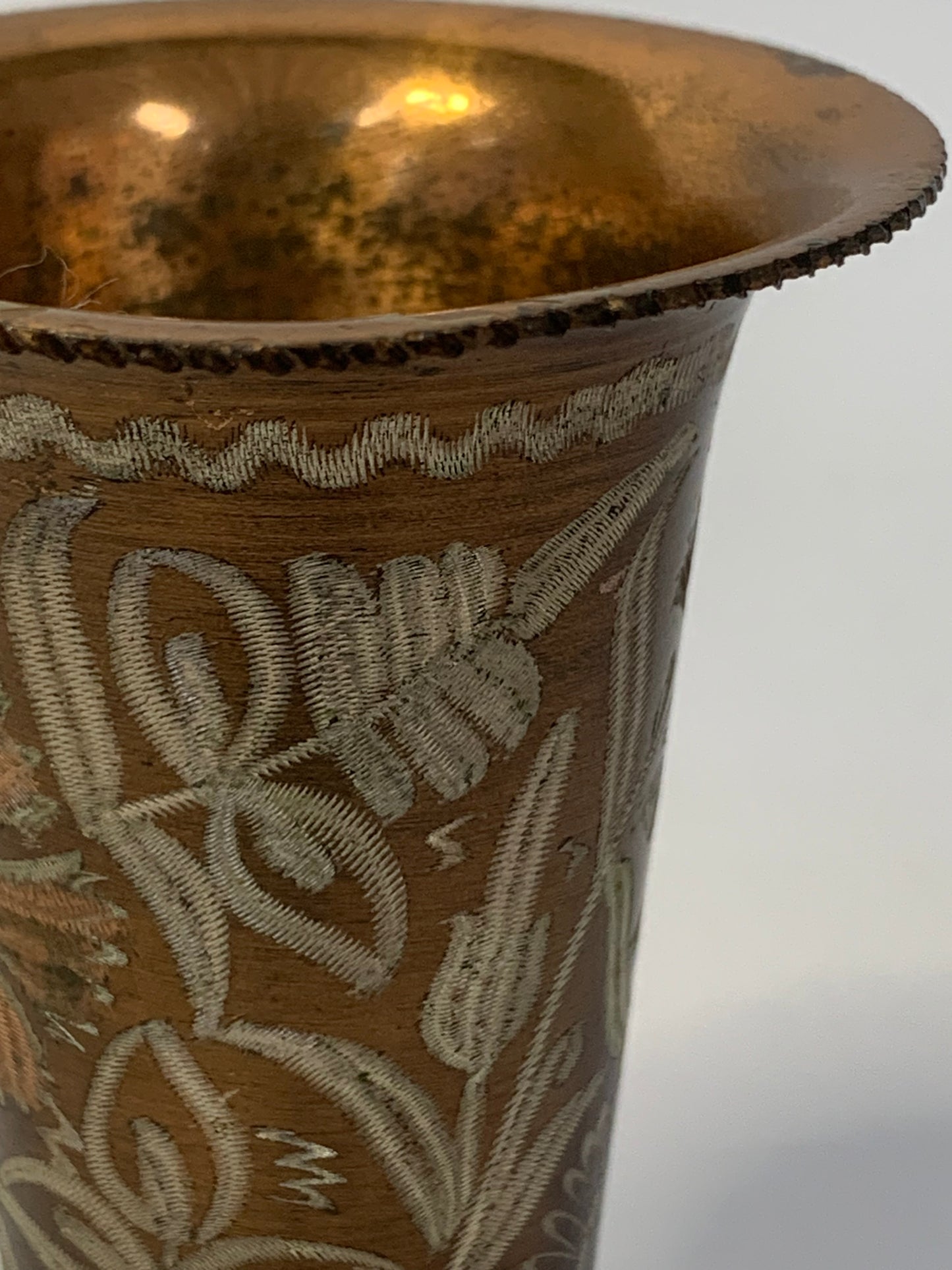 Vintage Turkish Hand-Engraved Copper Vase by Erzincanlilar