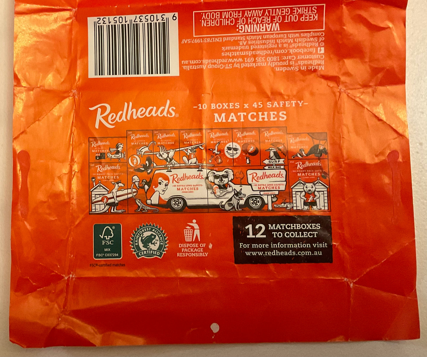 Redheads Limited Edition “Aussie Surfing Safari” Puzzle – Complete 12 Matchbox Set with Packaging