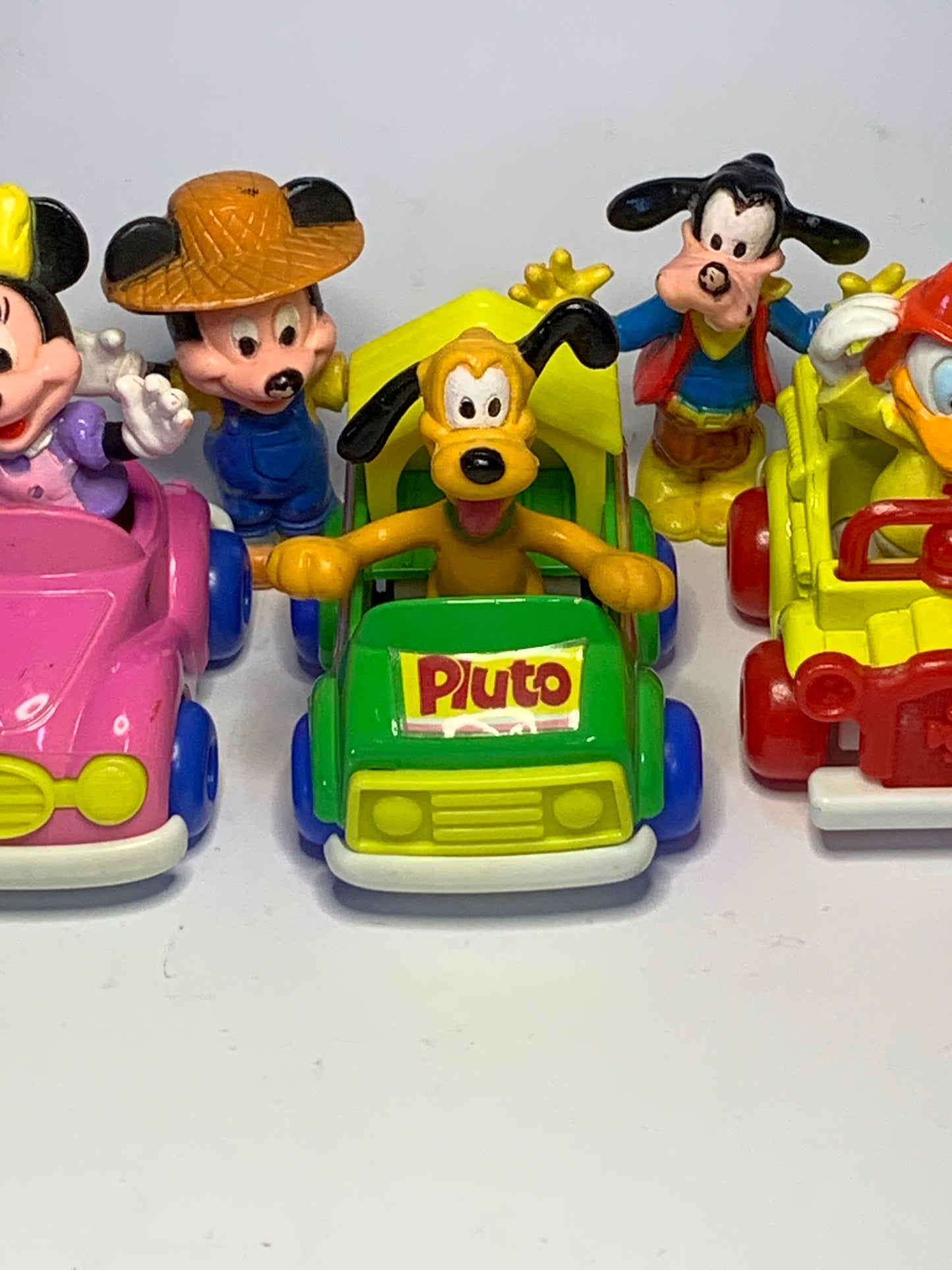 Vintage 1990s ARCO Disney Character Toy Set - 3 Vehicles and 7 Figures