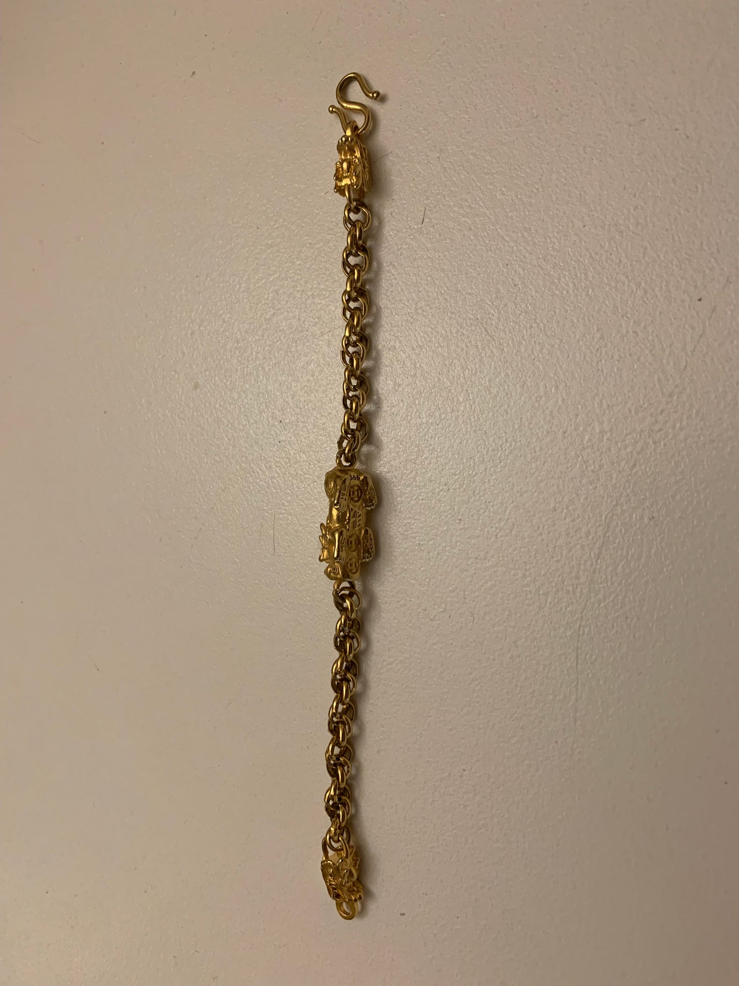 Chinese Dragon Bracelet- Gold tone metal