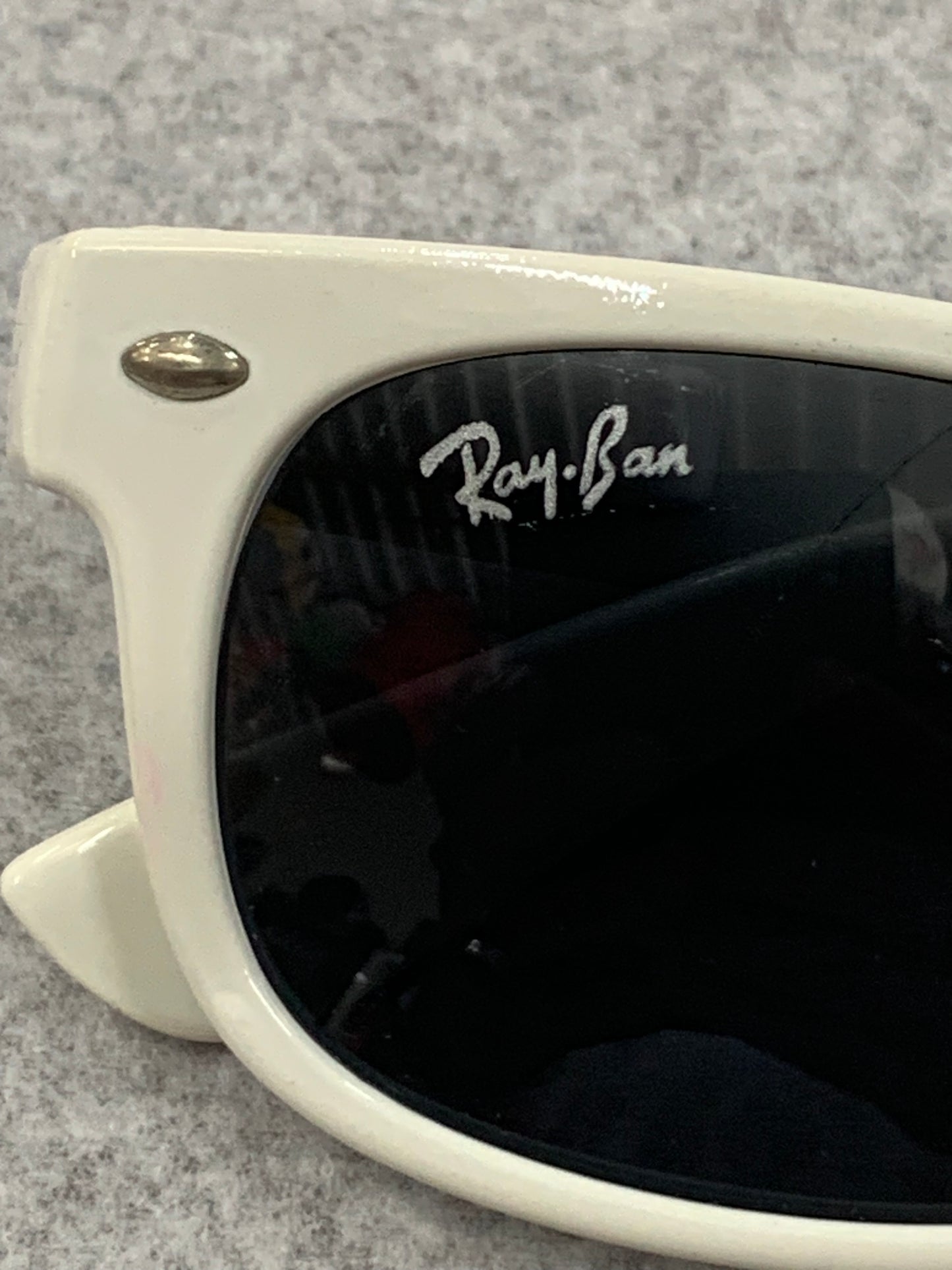 Vintage White Ray-Ban Wayfarer style Sunglasses