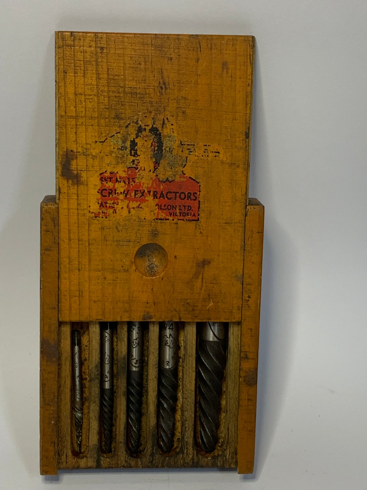 Vintage Patience & Nicholson Screw Extractor Set in Timber Case