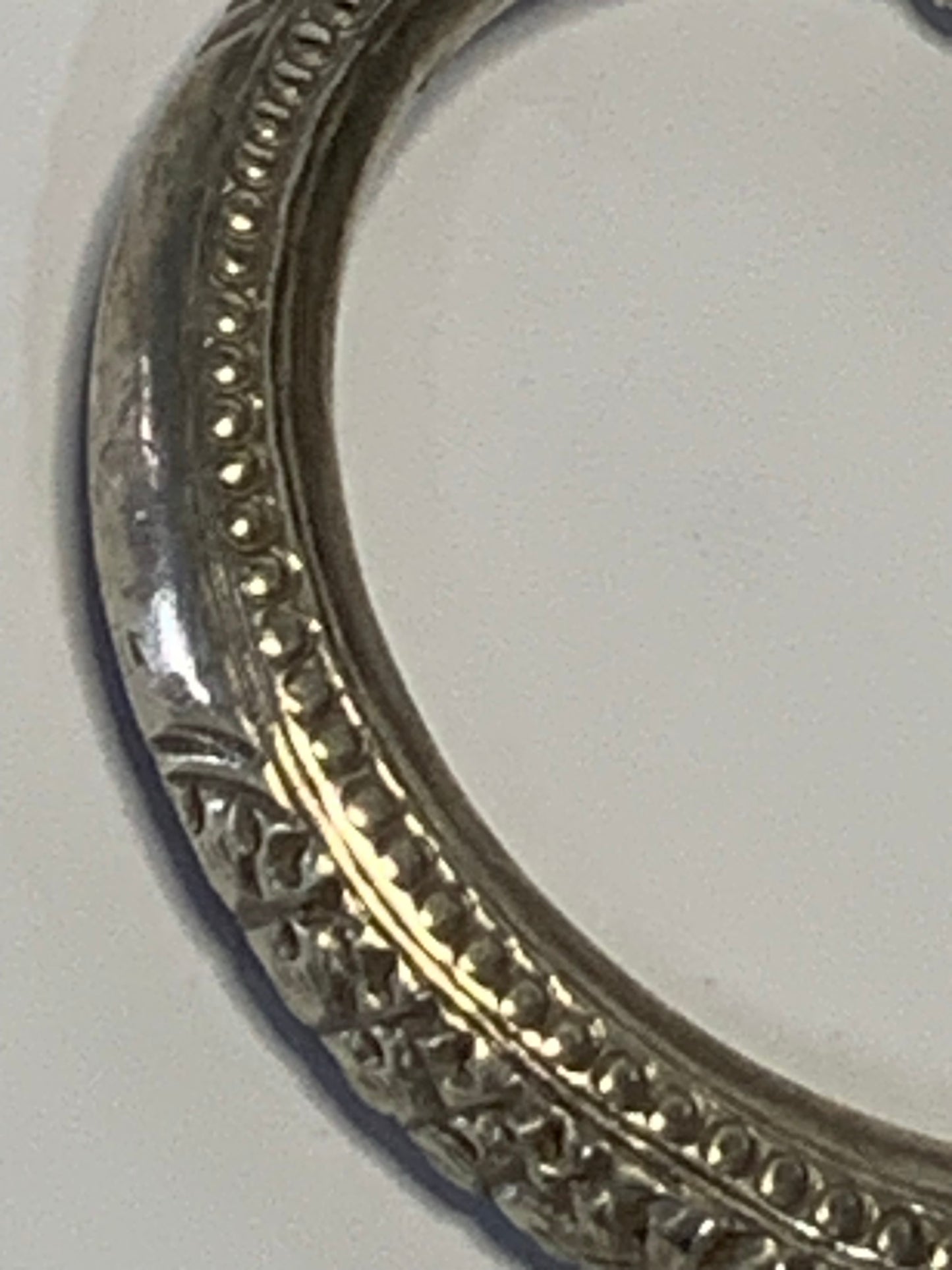 Embossed Tribal Silver Bangle