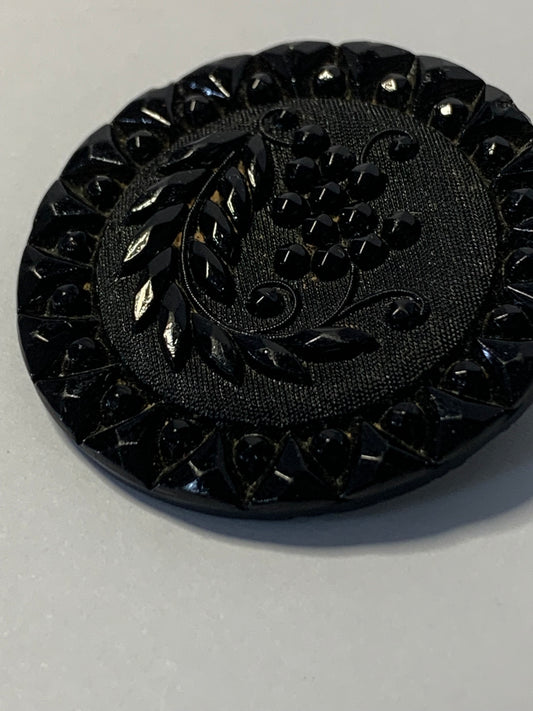 Early 20th Century Glass Mourning Button