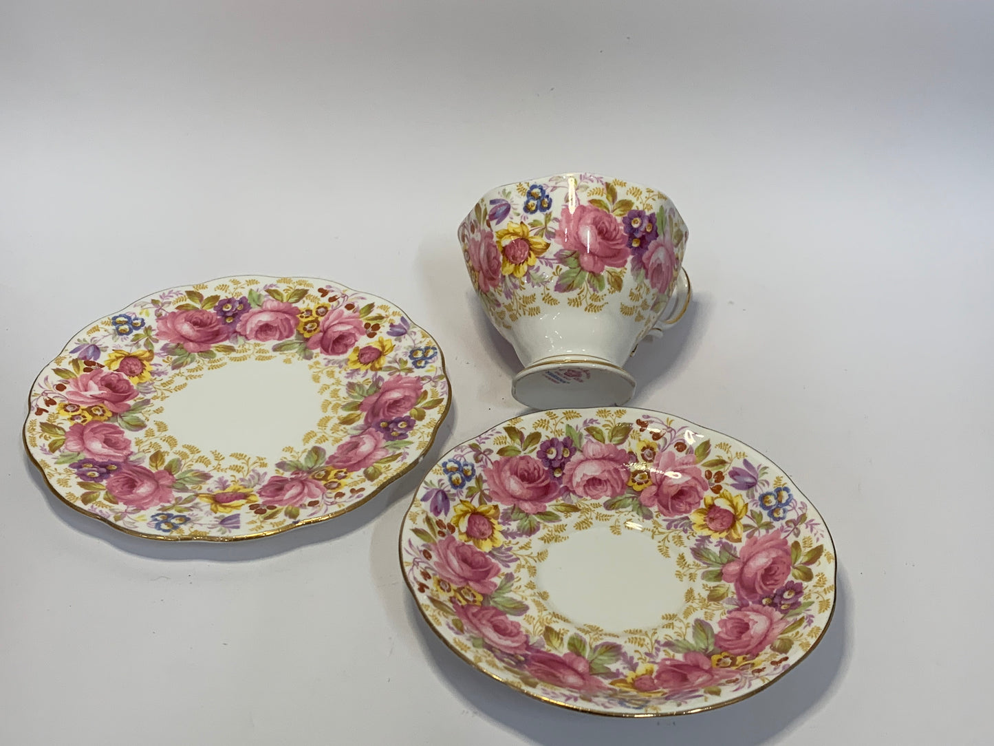 Royal Albert “Serena” Bone China Tea Trio - Cup, Saucer & Plate Set