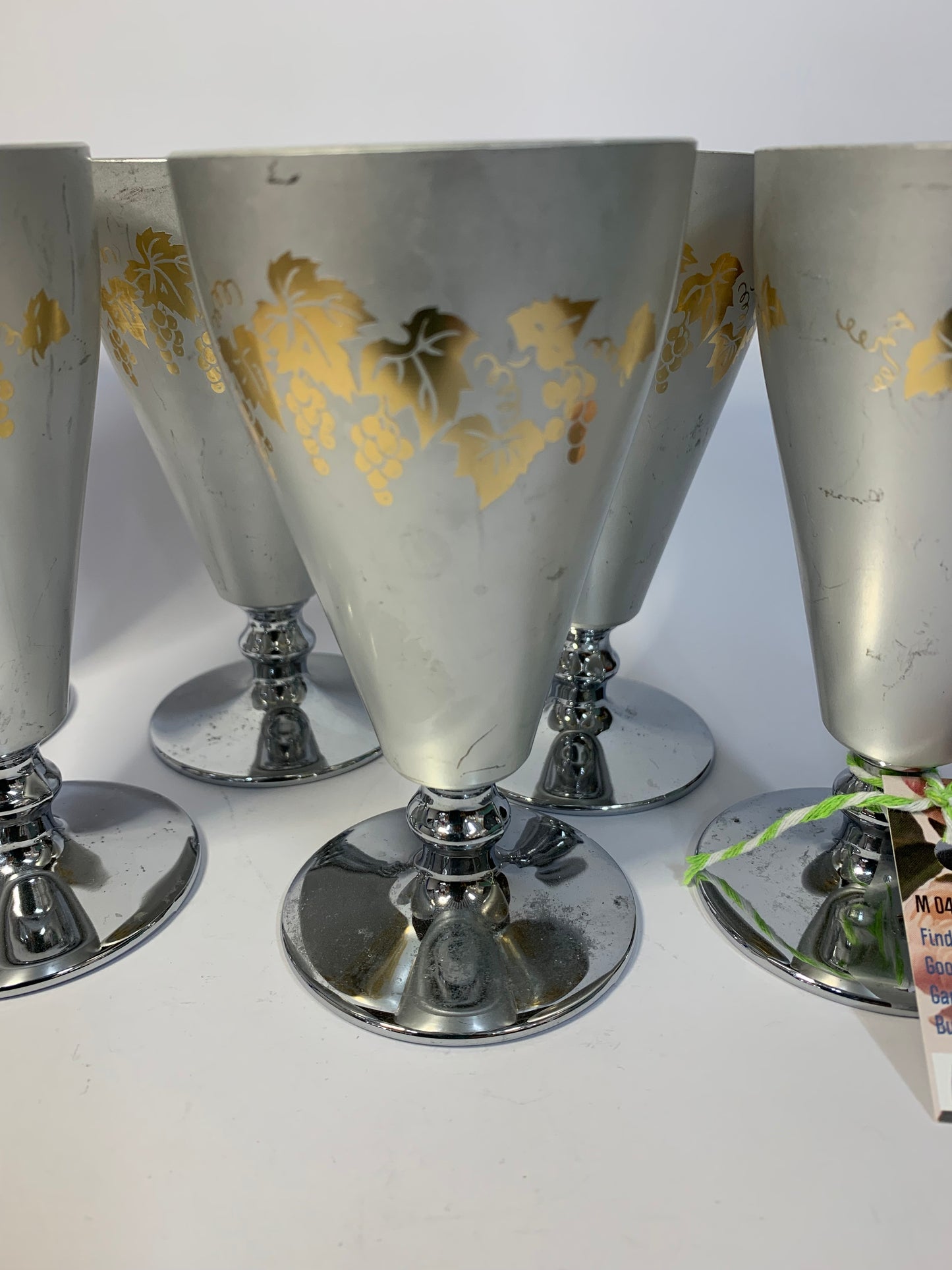 Vintage Anodised Aluminium Fiesta ware Flutes set of 6