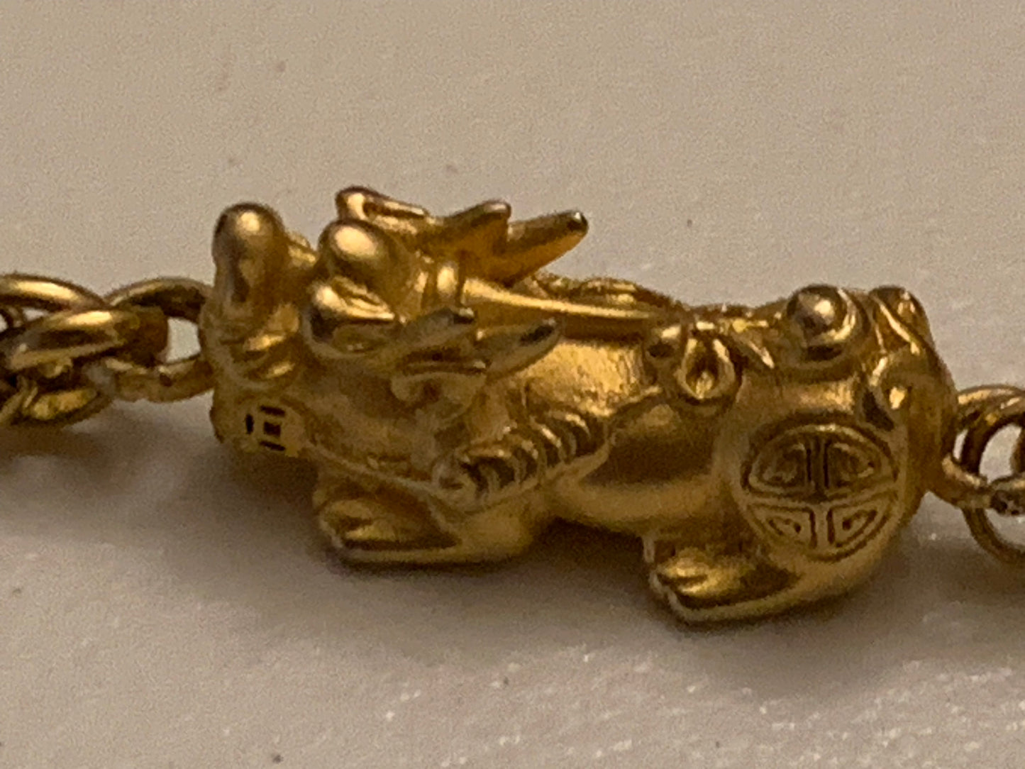 Chinese Dragon Bracelet- Gold tone metal