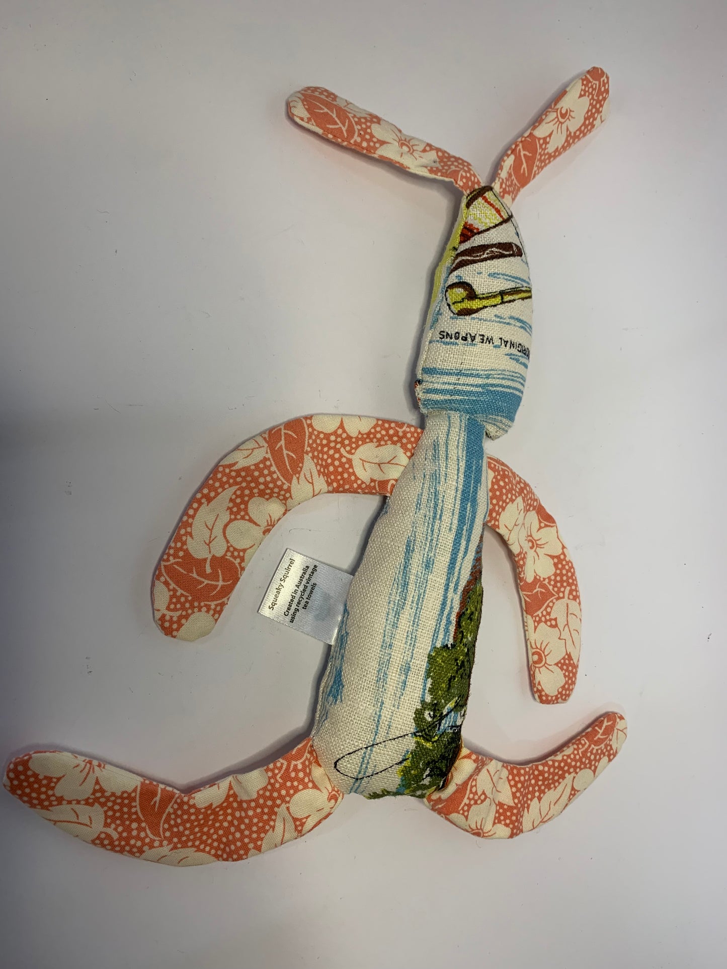 Toy Rabbit made from recycled vintage tea towels