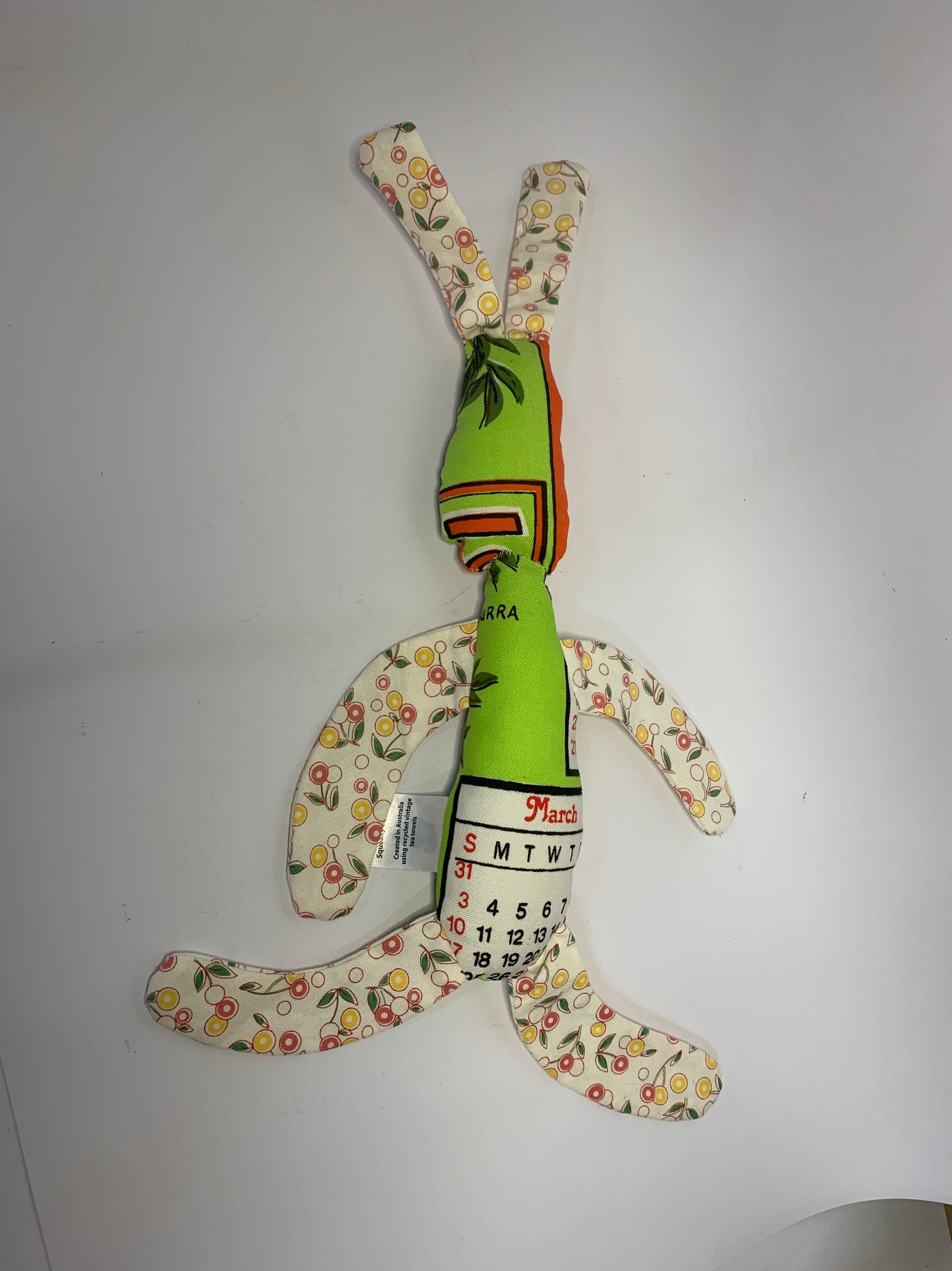 Toy Rabbit made from recycled vintage tea towels