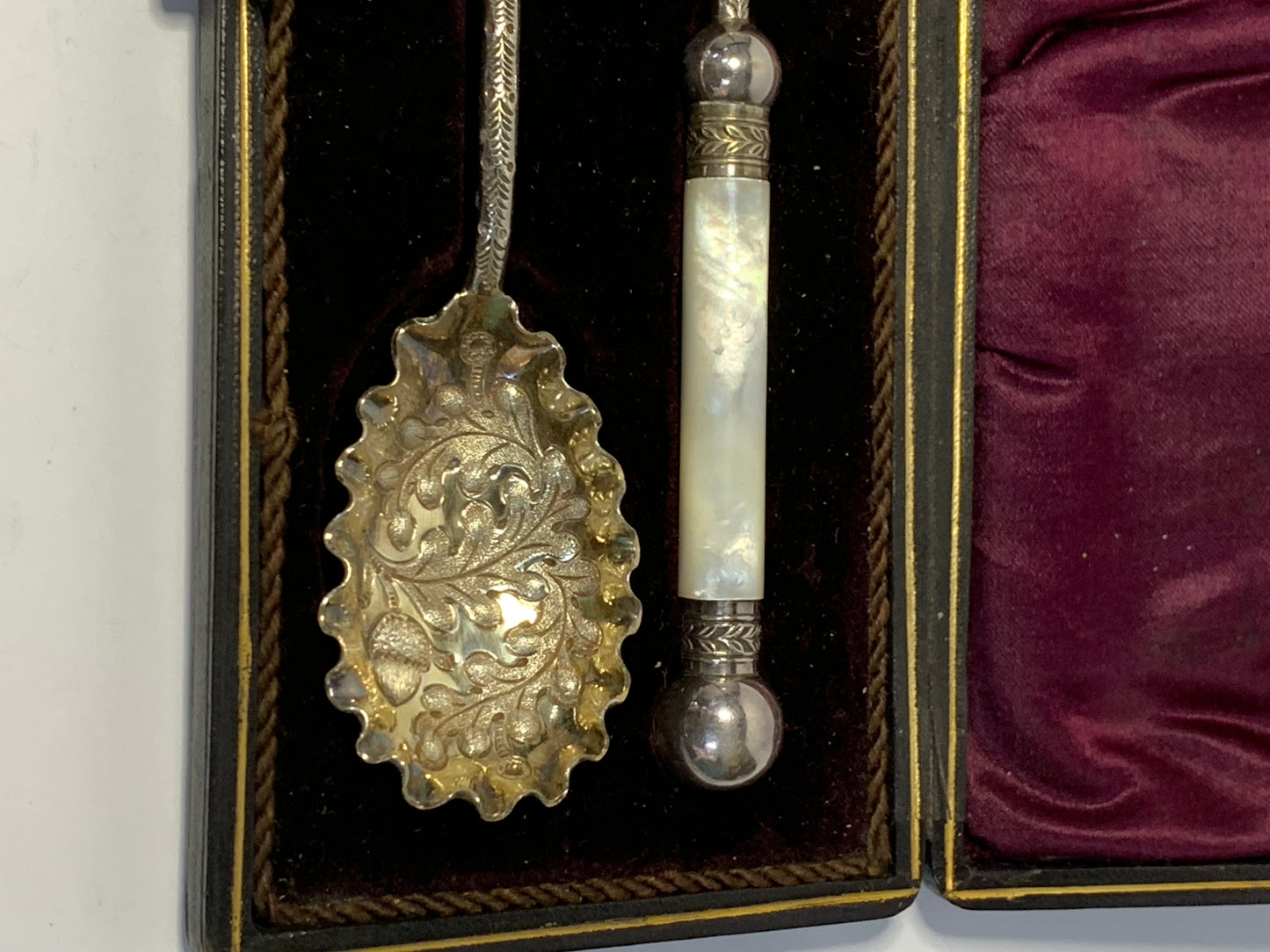 Victorian Silver-Plated Berry Spoons Set in Original Fitted Case