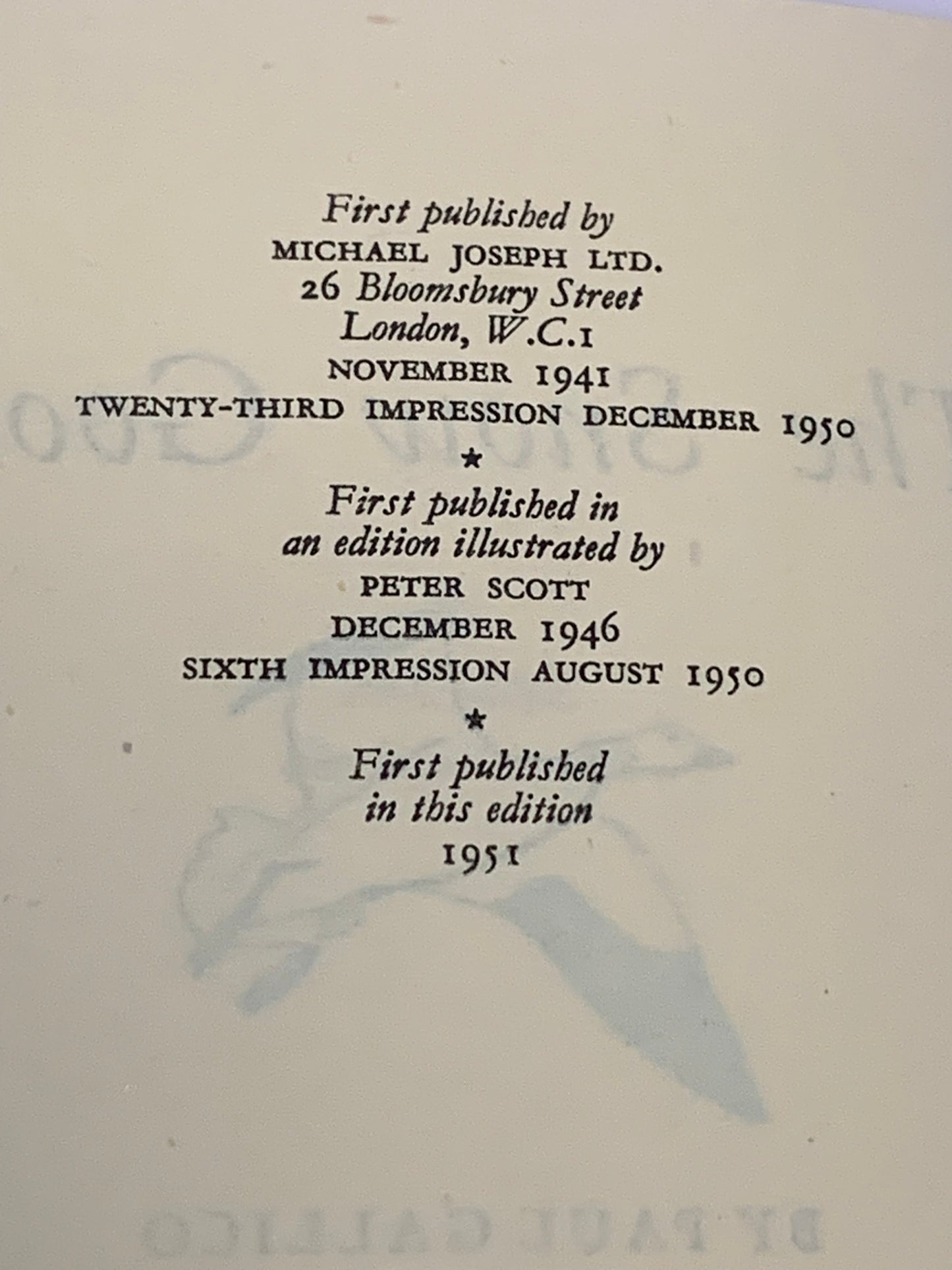 First Edition “The Snow Goose” by Paul Gallico (1951)