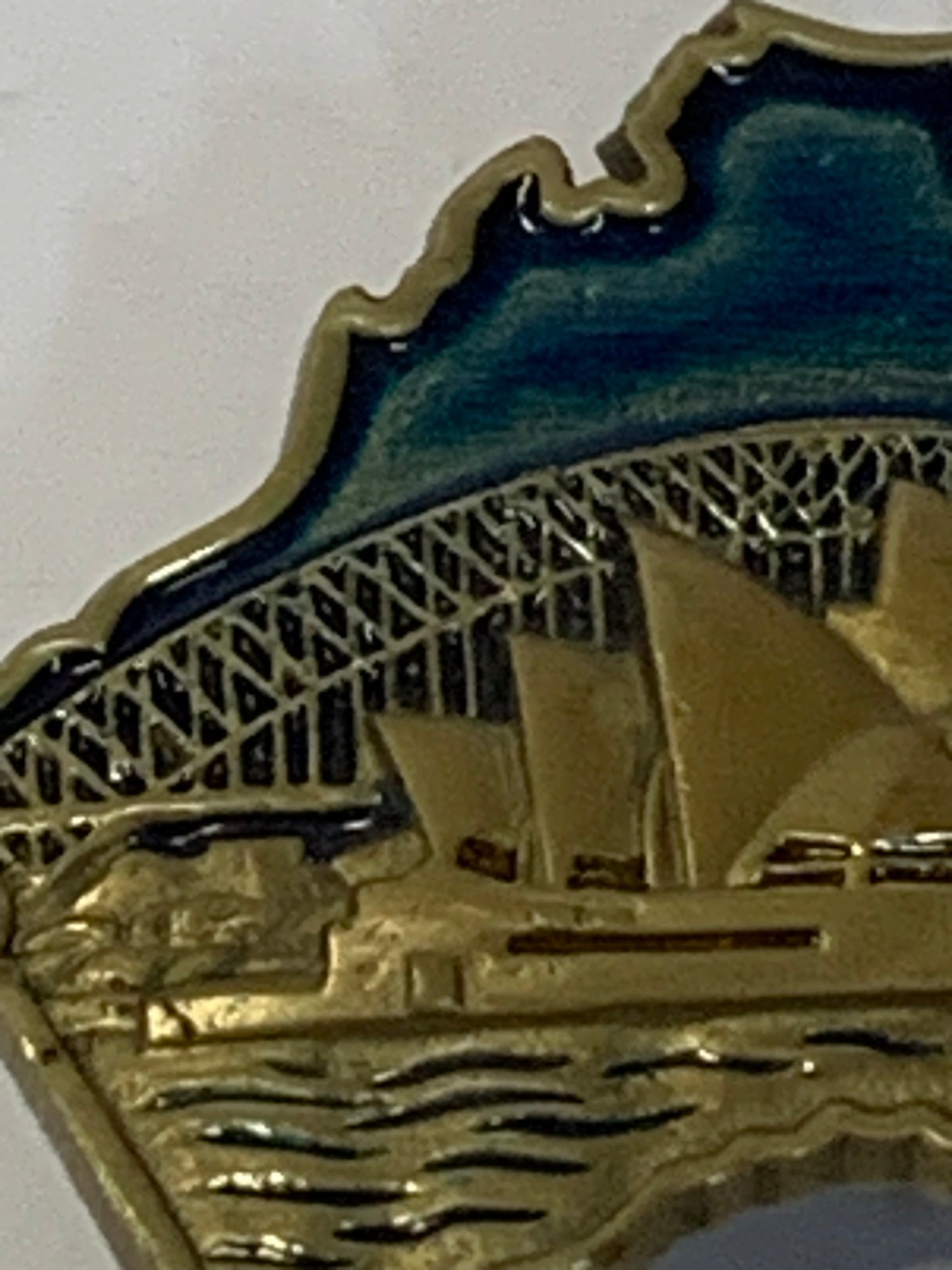 Vintage Collectible Solid Brass Australian Souvenir Belt Buckle